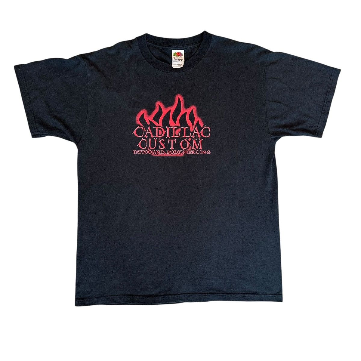 Fruit Of The Loom Vintage Cadillac Customs Tattoo & Body Piercing promo shirt Size US L / EU 52-54 / 3 - 2 Thumbnail