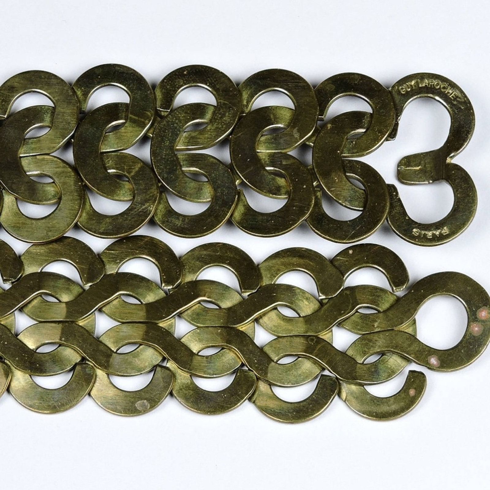 Guy Laroche 60s Guy Laroche MCM Hammered Metal Gold Link Brutalist Belt Size ONE SIZE - 3 Thumbnail