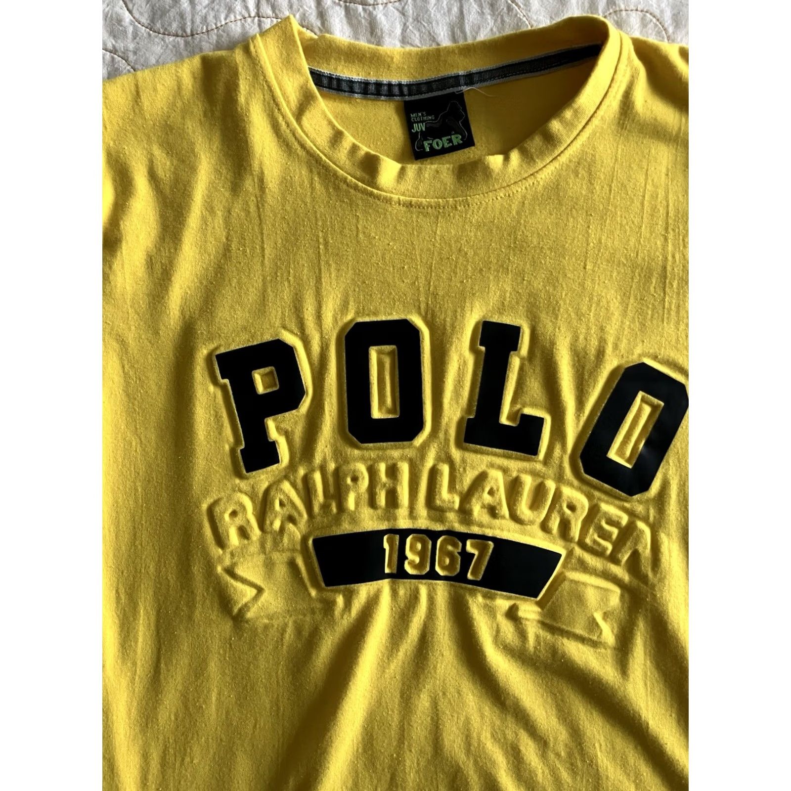 Polo Ralph Lauren JUV Polo Ralph Lauren Boot Leg 3D T Shirt Short Sleeve Yellow Retro Mens S Size US S / EU 44-46 / 1 - 2 Thumbnail