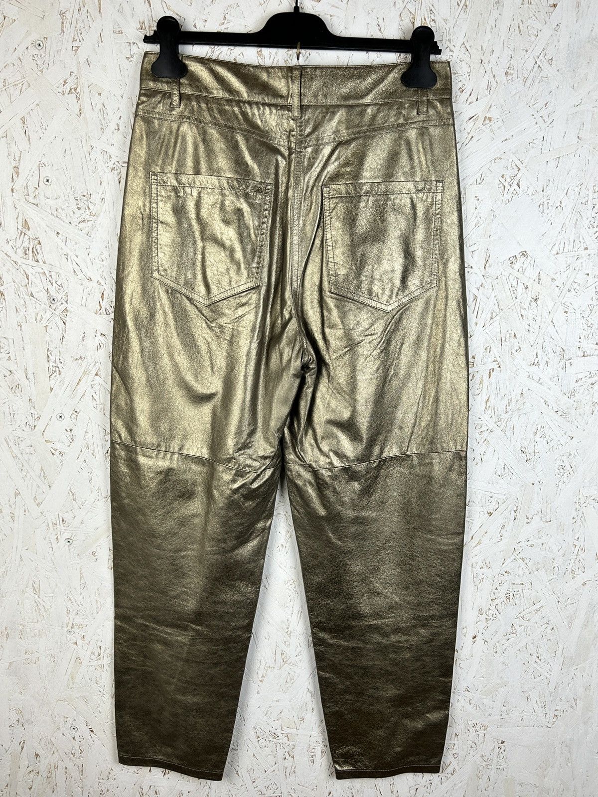 Brunello Cucinelli Brunello Cucinelli Gold Metallic Leather Trousers Pants Size 27" / US 4 / IT 40 - 6 Thumbnail
