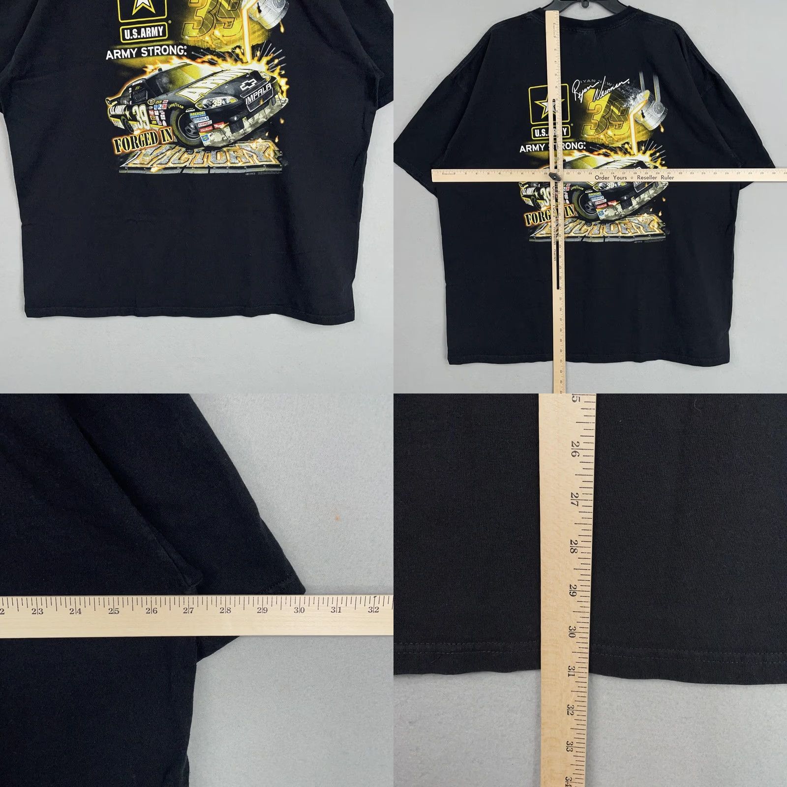 Chase Authentics Ryan Newman Shirt Mens 3XL U.S. Army NASCAR Double Sided Black Racing Tee Size US XXL / EU 58 / 5 - 8 Thumbnail