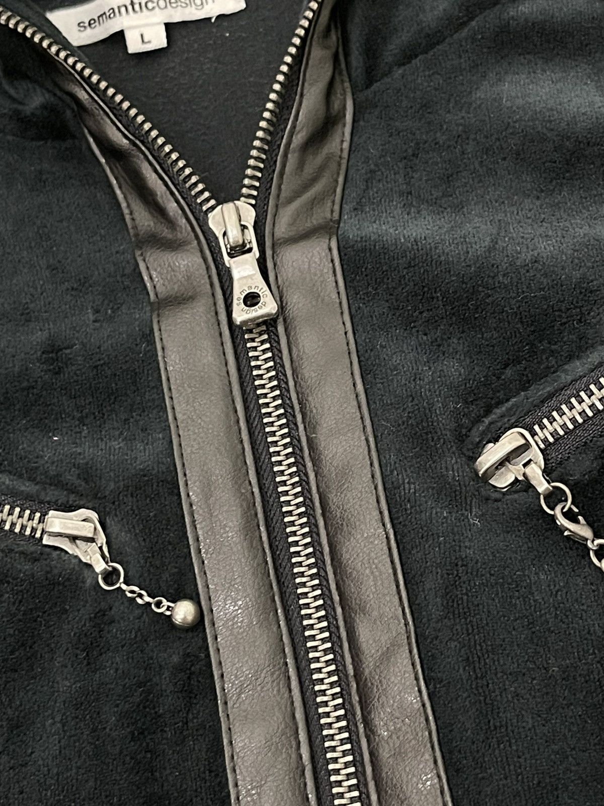 Japanese Brand Velvet Jacket Semantic Design Gothic Leather Parts 5🟩5 Size US M / EU 48-50 / 2 - 17 Thumbnail