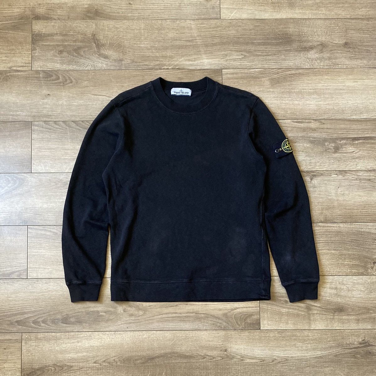 image of Stone Island Black Crewneck, Men's (Size Small)