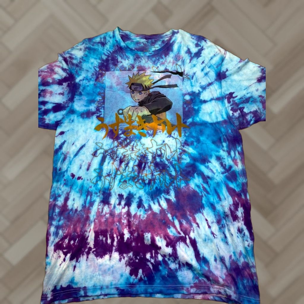 Vintage Naruto T Shirt XL Blue Purple Tie Dye Anime Short Sleeve Mens Size US XL / EU 56 / 4 - 1 Thumbnail