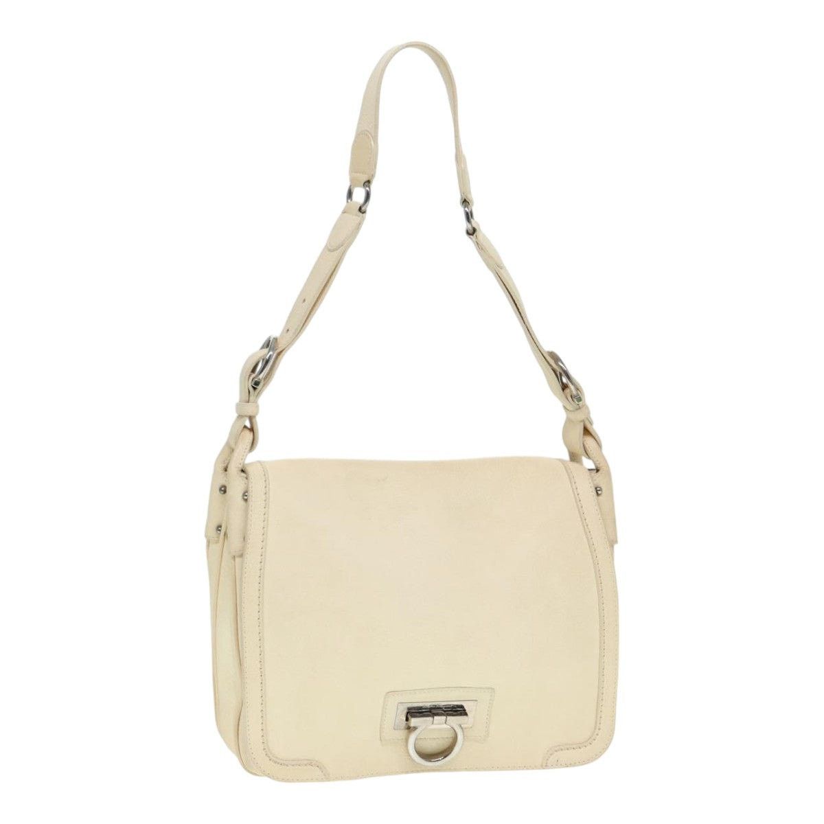 Salvatore Ferragamo Salvatore Ferragamo Gancini Shoulder Bag Leather White Size ONE SIZE - 1 Thumbnail