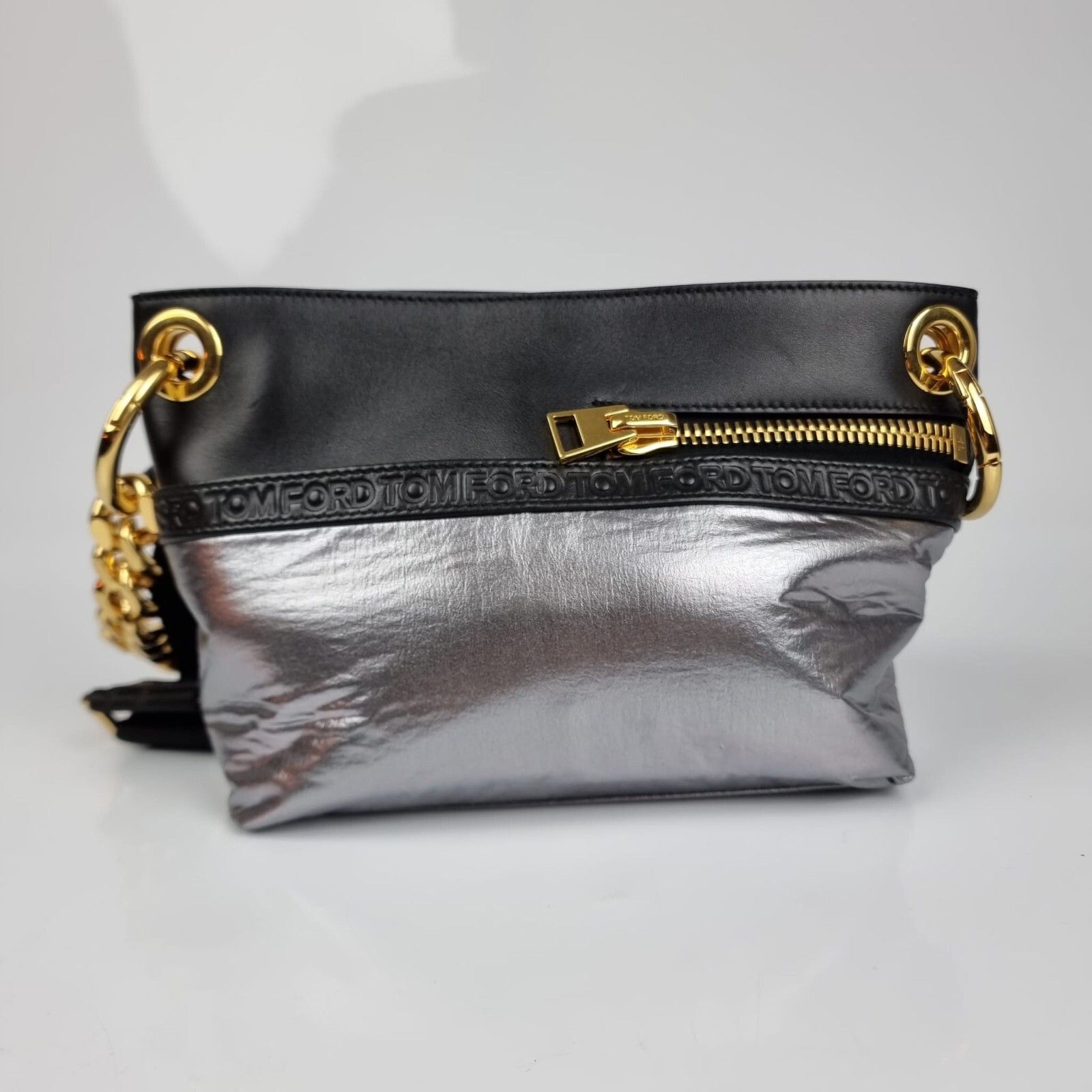 Tom Ford TOM FORD Black/Silver Shoulder Bag New Size ONE SIZE - 1 Thumbnail
