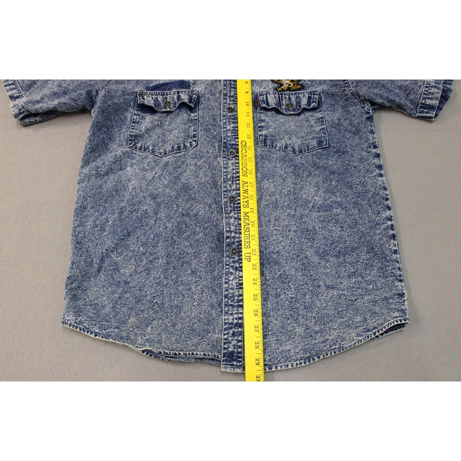 Levi's VINTAGE Levi Strauss Shirt Mens Medium Blue Western Eagle Patch 90s Acid Wash Size US L / EU 52-54 / 3 - 4 Thumbnail