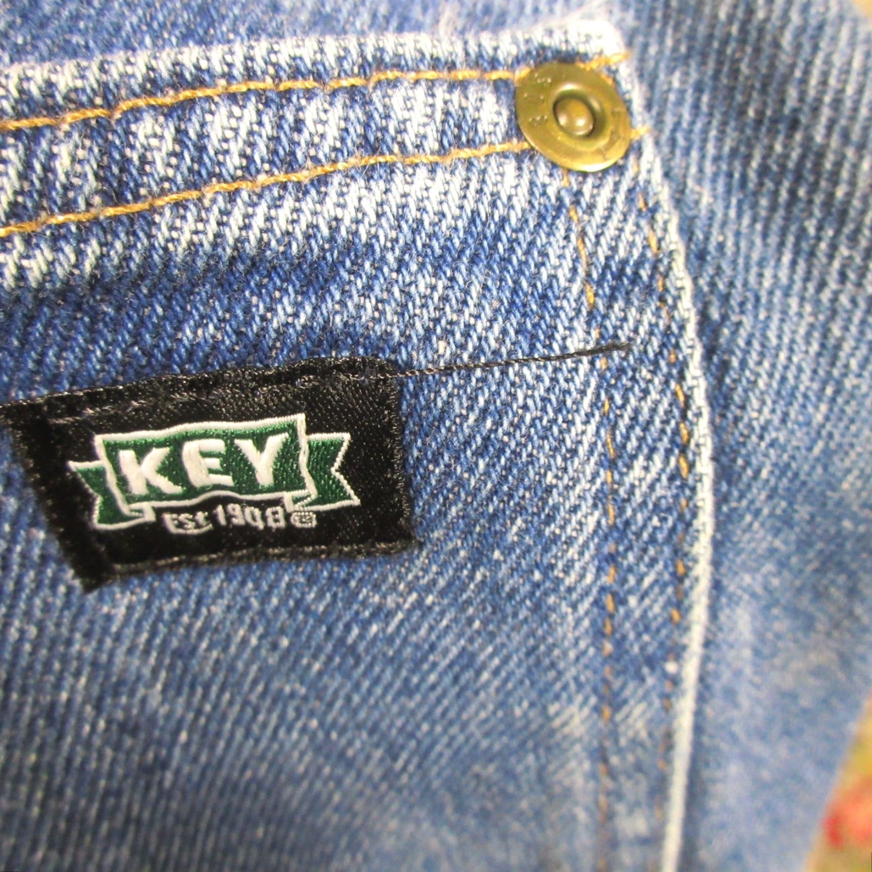 Vintage Key Carpenter Jeans Mens 42x30 Med Wash Denim Straight Leg 5-Pocket Workwear Casual Size US 42 / EU 58 - 5 Thumbnail