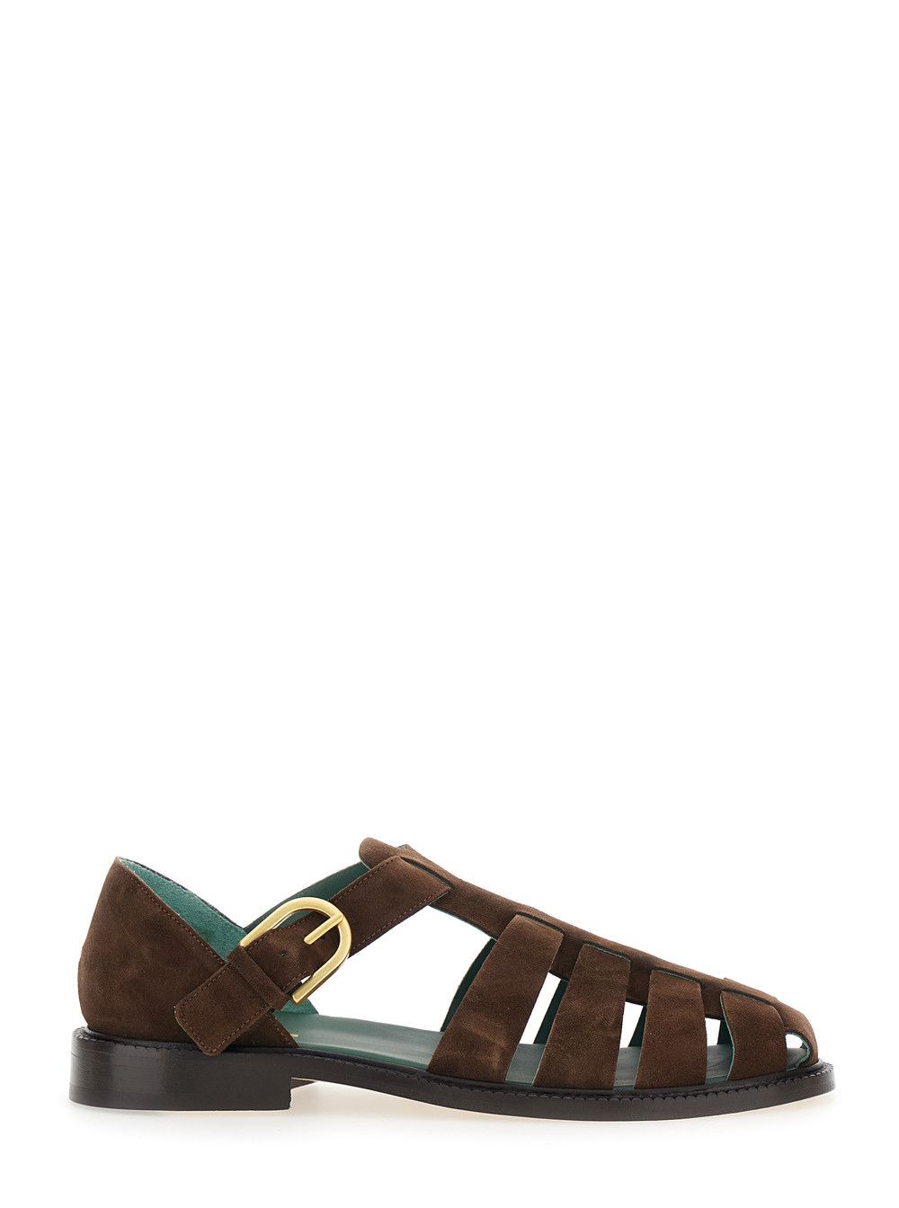VINNY's Brown 'Cage Design' Sandals with Suede Closure for Men Size US 8 / EU 41 - 1 Thumbnail