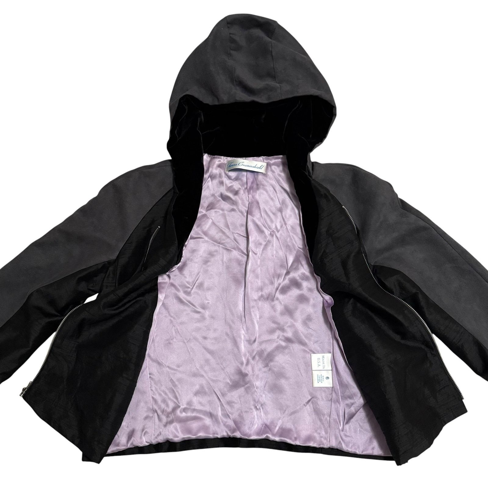 Other Teresa Crowninshield Hooded Crop Jacket Silk Gray Size Small Size M / US 6-8 / IT 42-44 - 6 Thumbnail