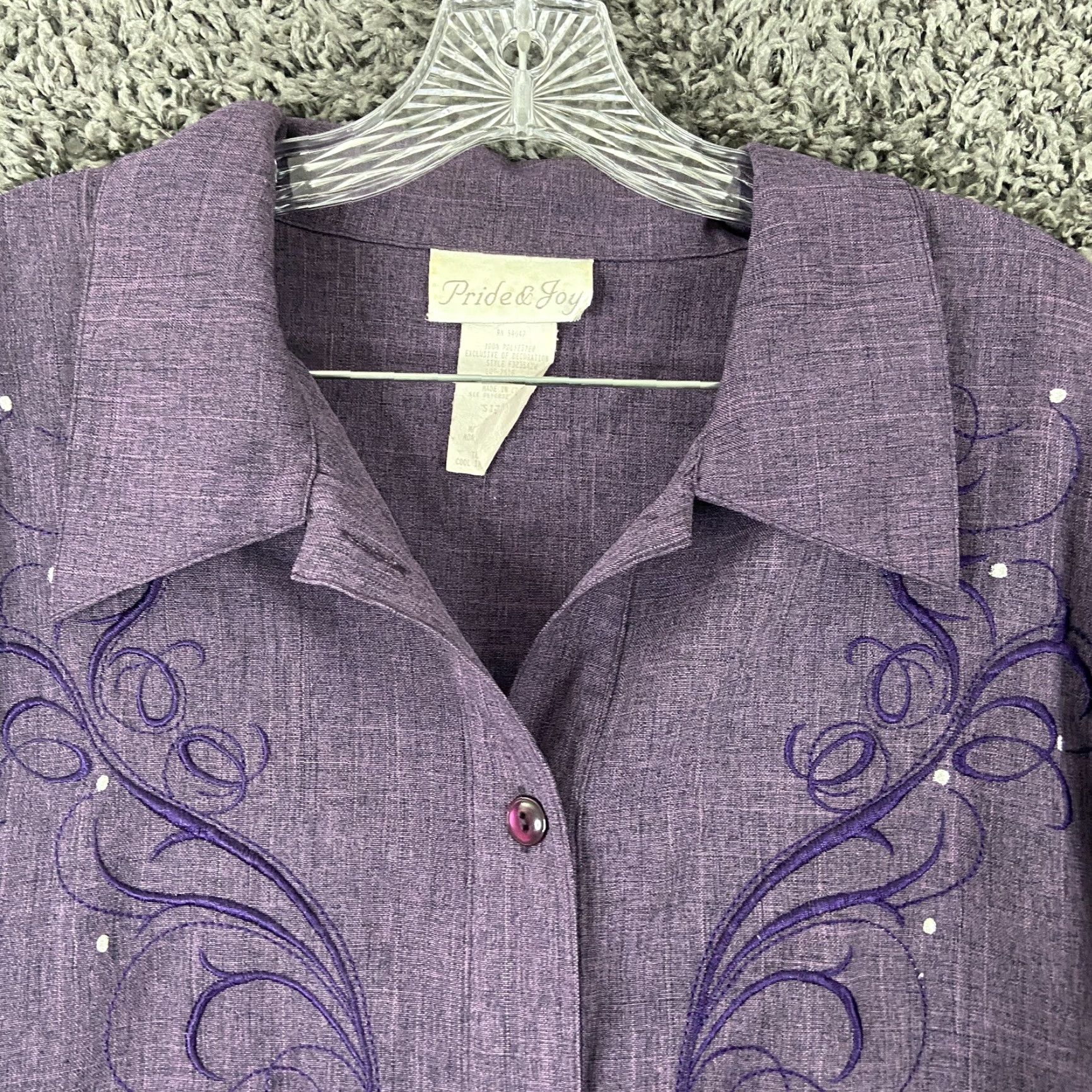 Vintage Pride & Joy Blouse Button Up Women 20W Purple, Plus Size, blouse, Women, 20W Size 3XL / US 20-22 - 6 Thumbnail