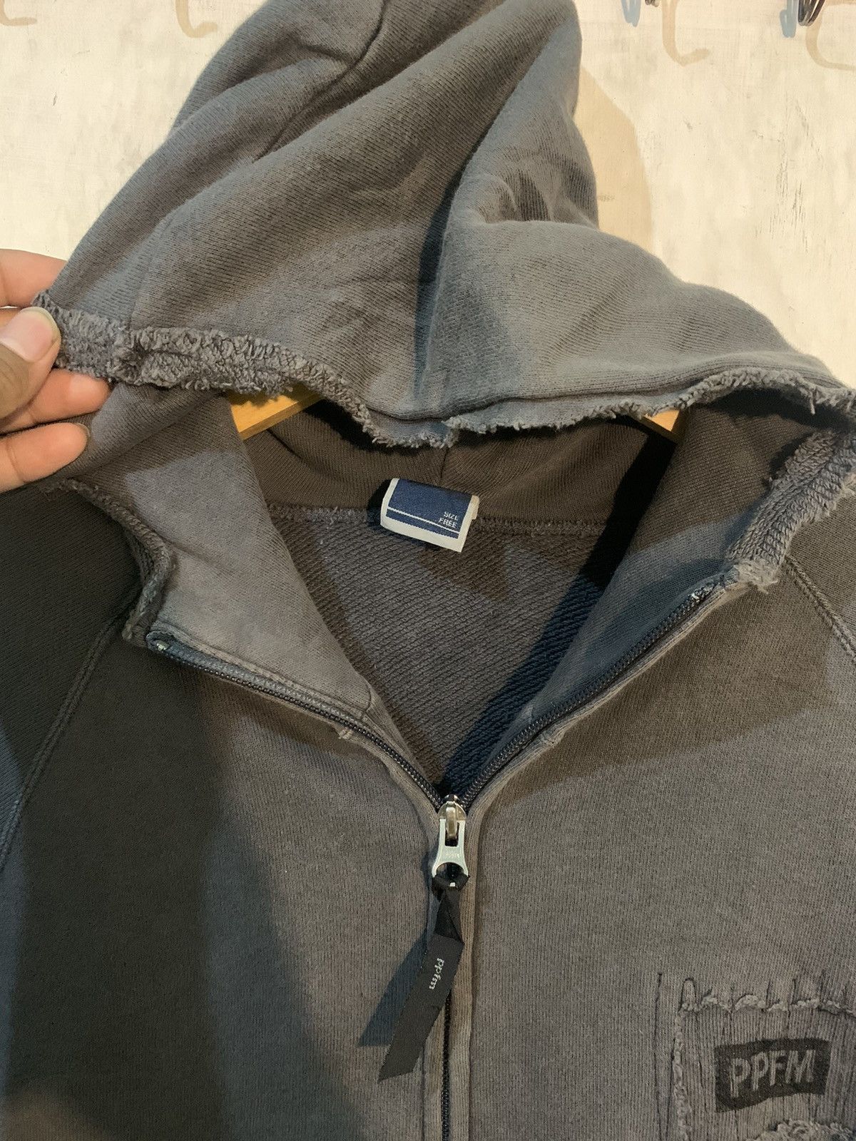 Japanese Brand × PPFM •SOLD• Japanese Zipper hoodie PPFM Distressed styel Size US XL / EU 56 / 4 - 12 Thumbnail