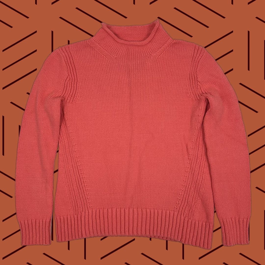 J.Crew VTG J Crew Oarsman Always Sweater Women Medium Pink Fisherman Crew Neck Pullover Knit 100% Cotton Classic Preppy 90s Vintage Collection Size M / US 6-8 / IT 42-44 - 1 Thumbnail