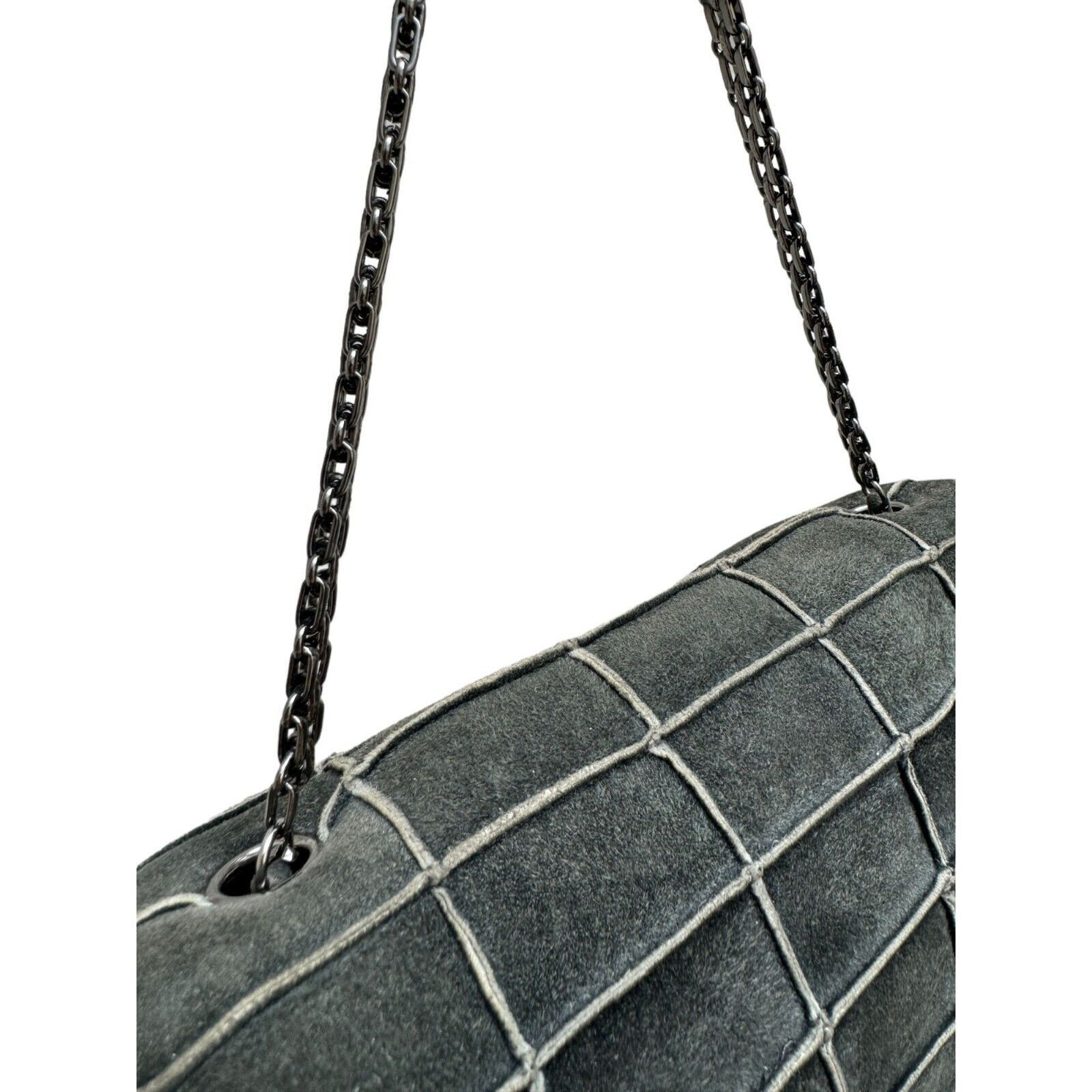 Chanel Grey Suede Leather Bag Size ONE SIZE - 4 Thumbnail
