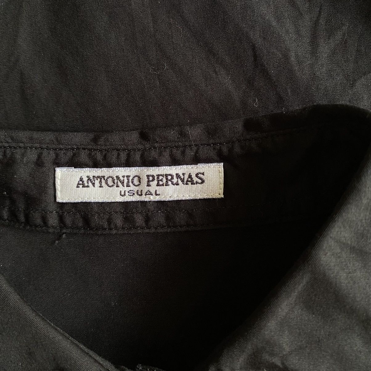Designer ANTONIO PERNAS Black Short-Sleeve Collared Blouse Size XS / US 0-2 / IT 36-38 - 4 Thumbnail