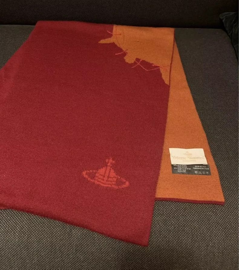 Vivienne Westwood Vivienne Westwood Red double-sided love scarf Size ONE SIZE - 5 Thumbnail