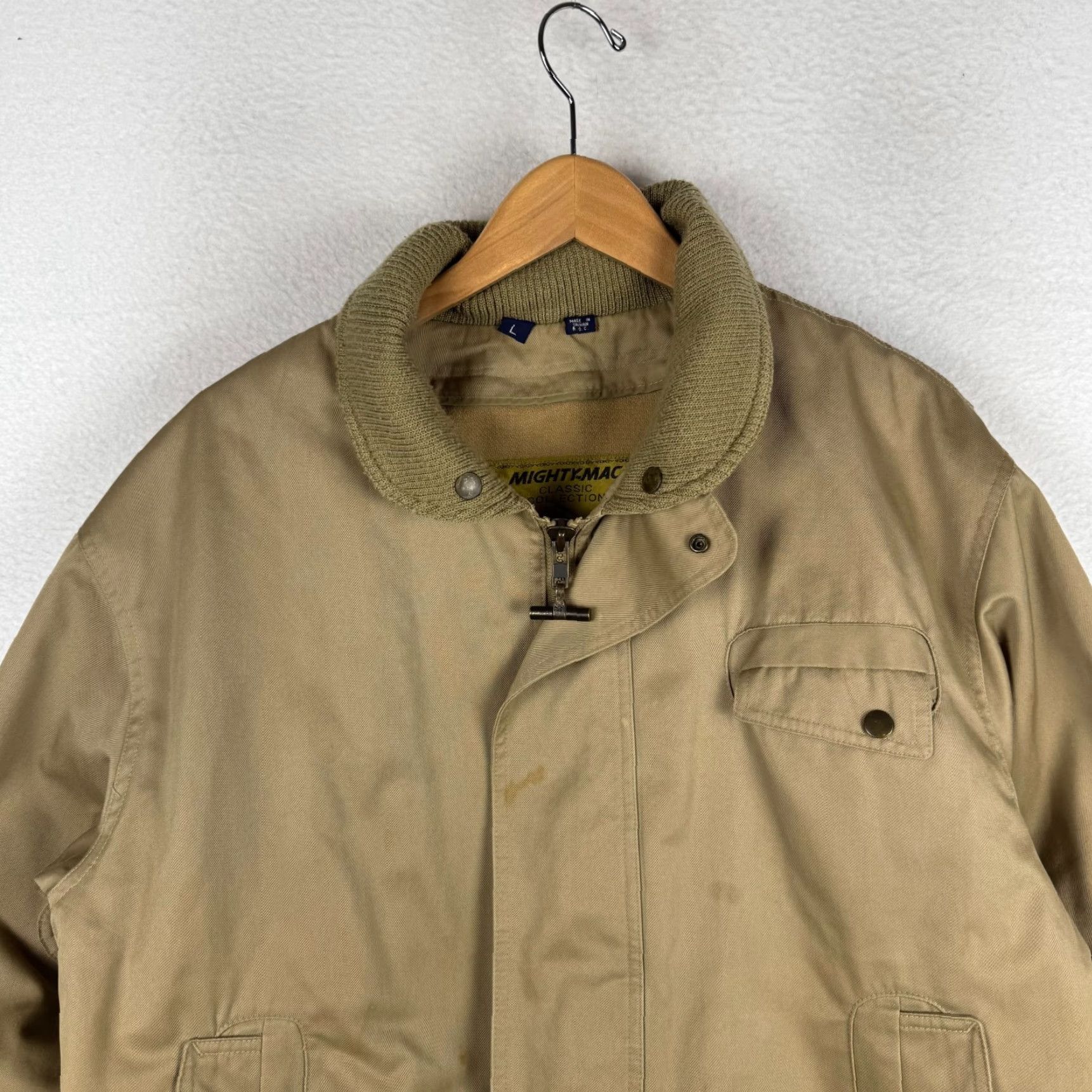 Vintage VINTAGE Mighty Mac Mens Large Brown Flannel Lined Work Wear Jacket Coat Bomber Size US L / EU 52-54 / 3 - 2 Thumbnail