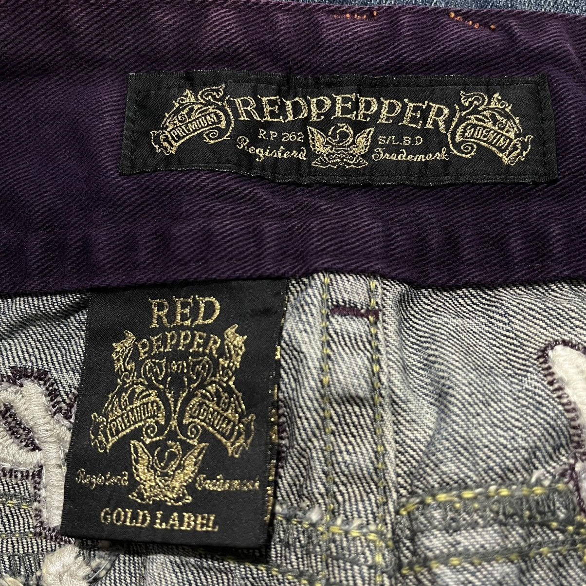 Japanese Brand Red pepper mud wash flare wing pants Size US 32 / EU 48 - 8 Thumbnail