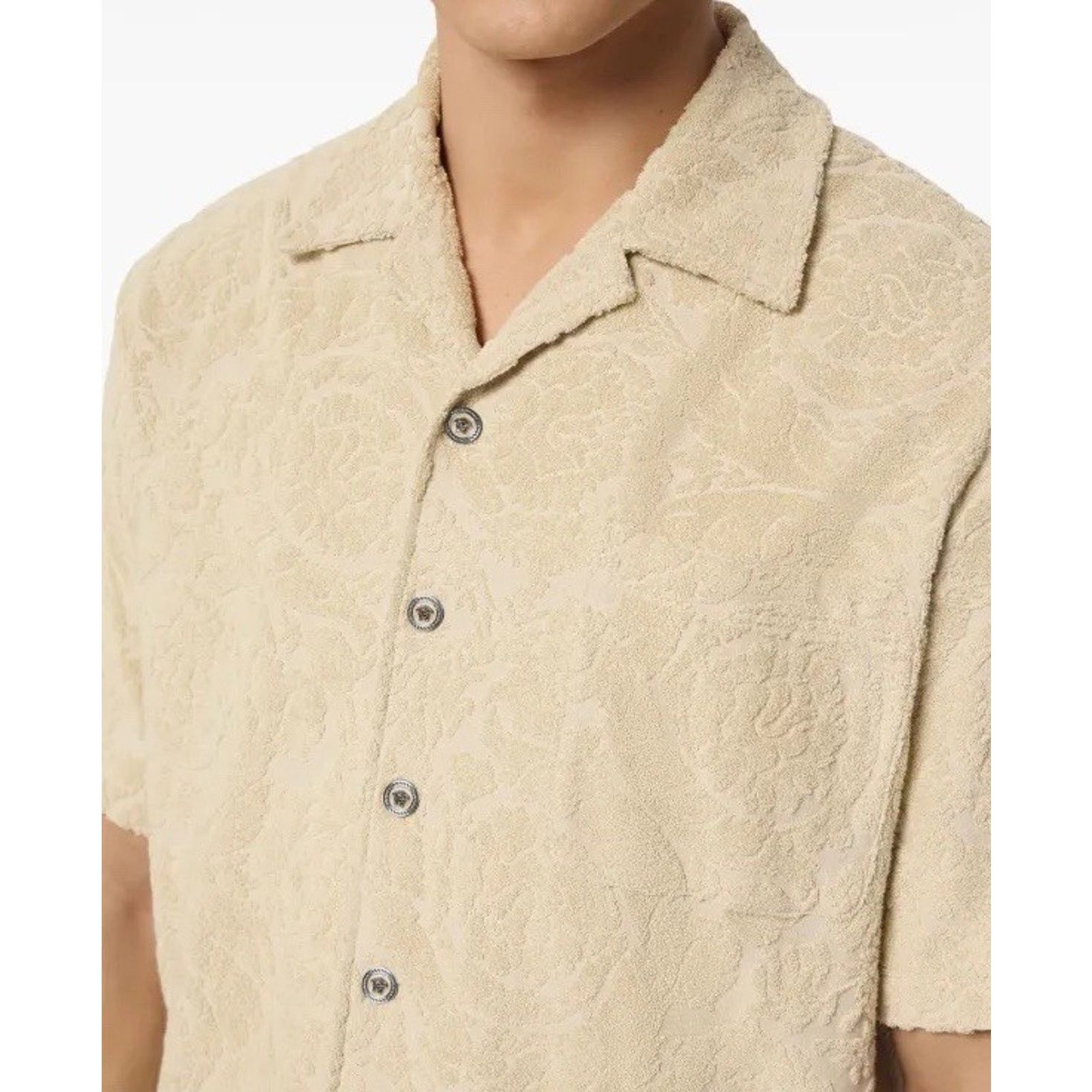 Versace Versace Barocco Jacquard Towel Shirt Size XL 1015692 Size US XL / EU 56 / 4 - 3 Thumbnail