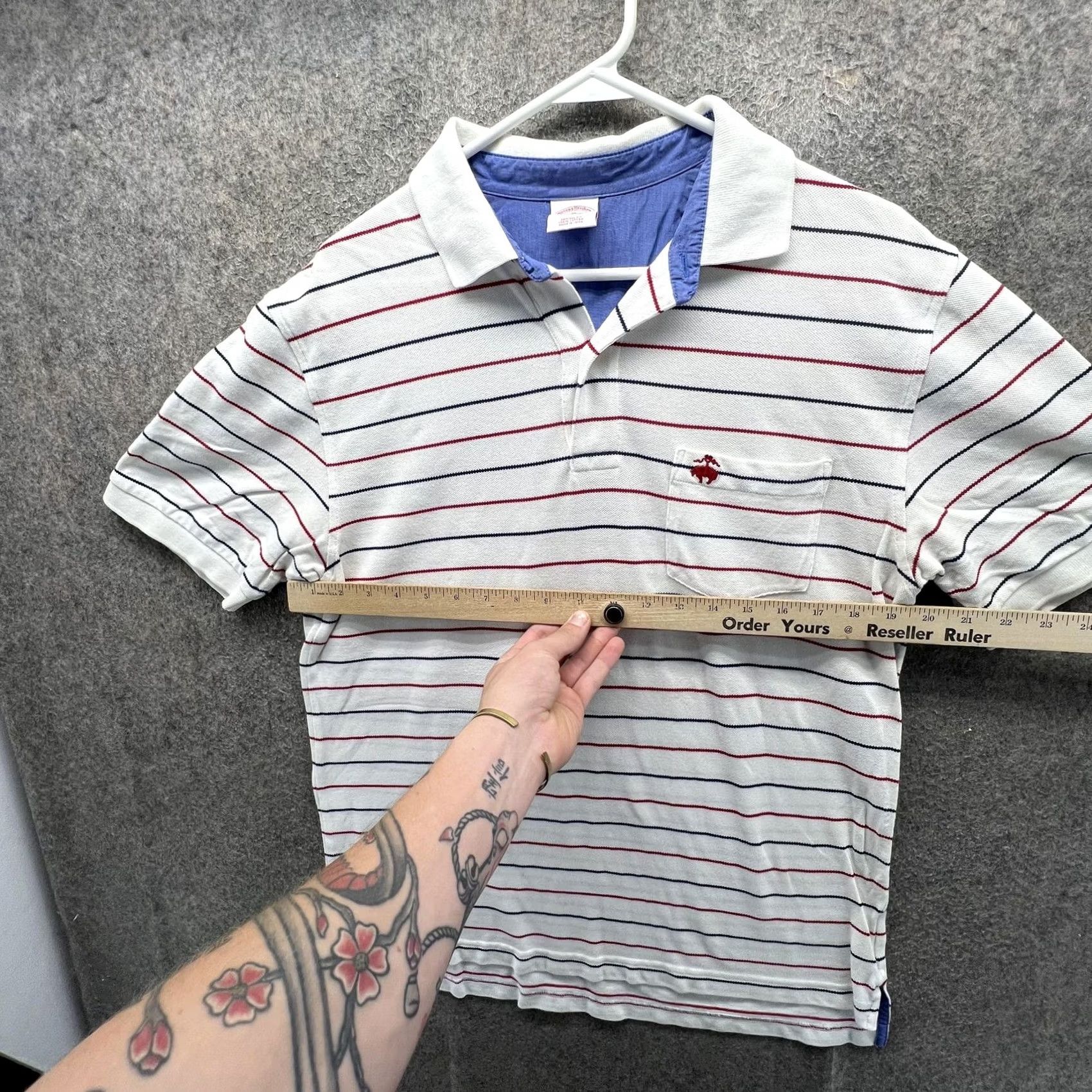 Brooks Brothers Brooks Brothers 346 Polo Shirt Mens M White Stripe Pocket Logo Casual Shirt Size US M / EU 48-50 / 2 - 6 Thumbnail