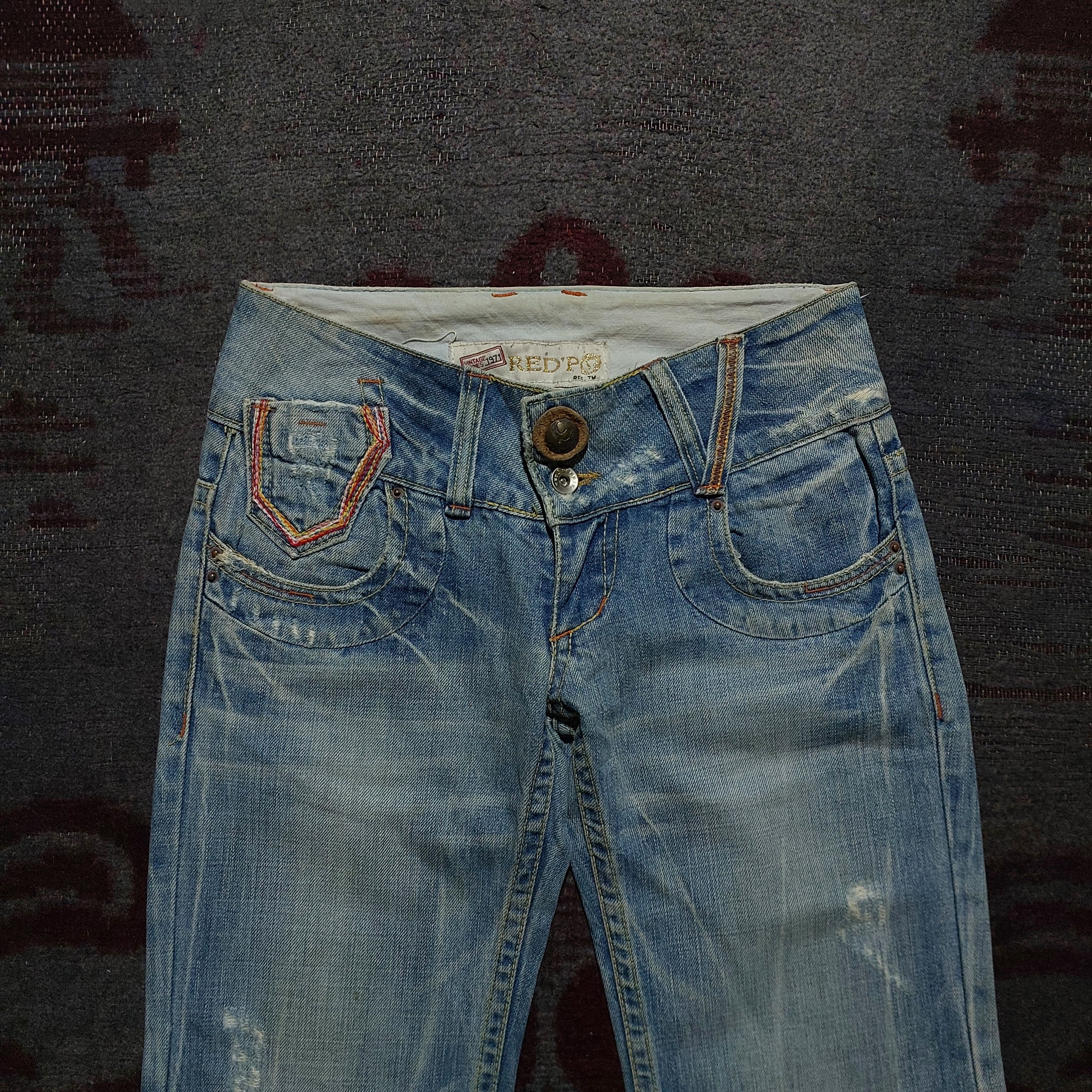 Tornado Mart Red pepper japan light blue washed flare denim Size US 28 / EU 44 - 3 Thumbnail