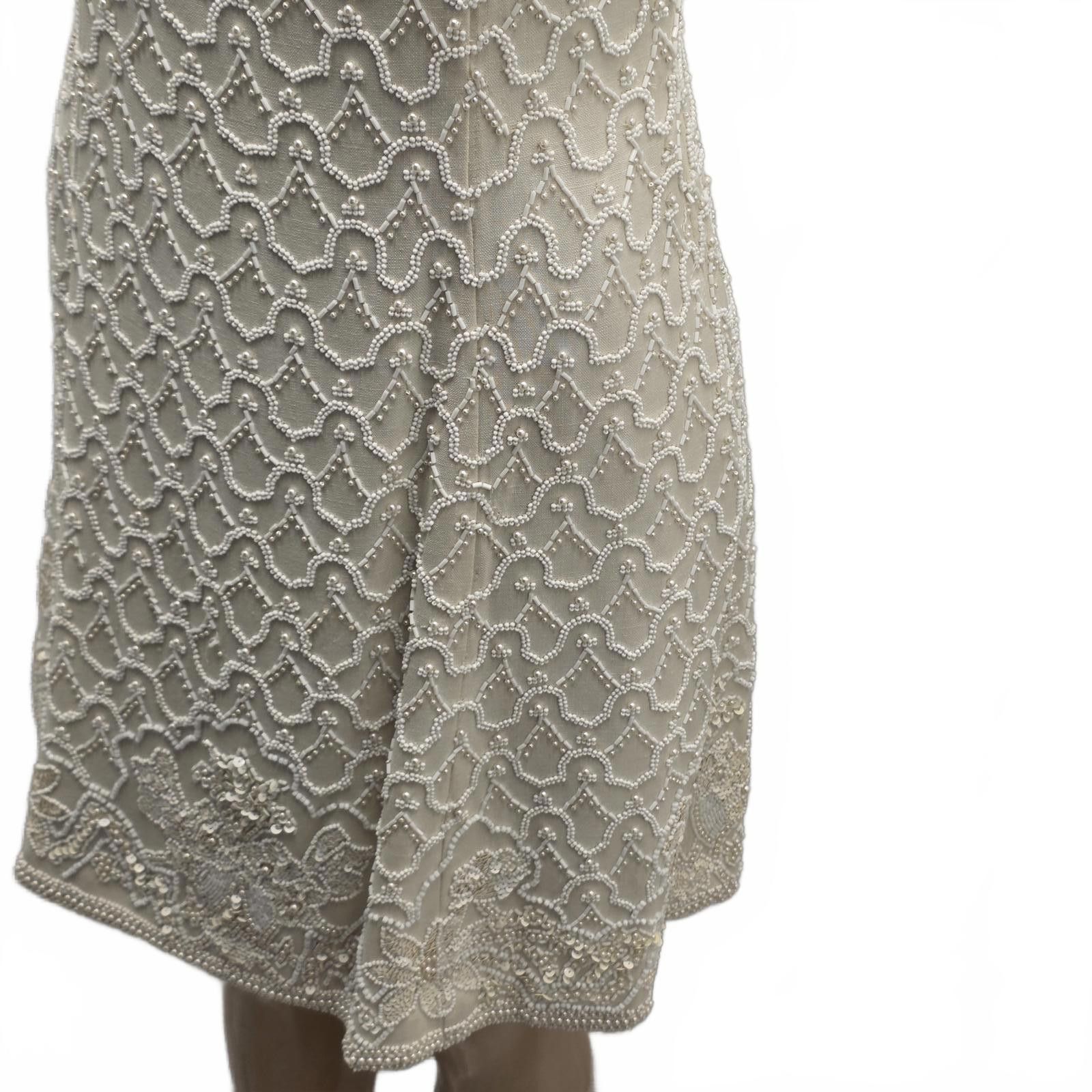 Bill Blass Bill Blass Vintage Beaded Silk Mini Dress – Bridal Cocktail Size M / US 6-8 / IT 42-44 - 11 Thumbnail