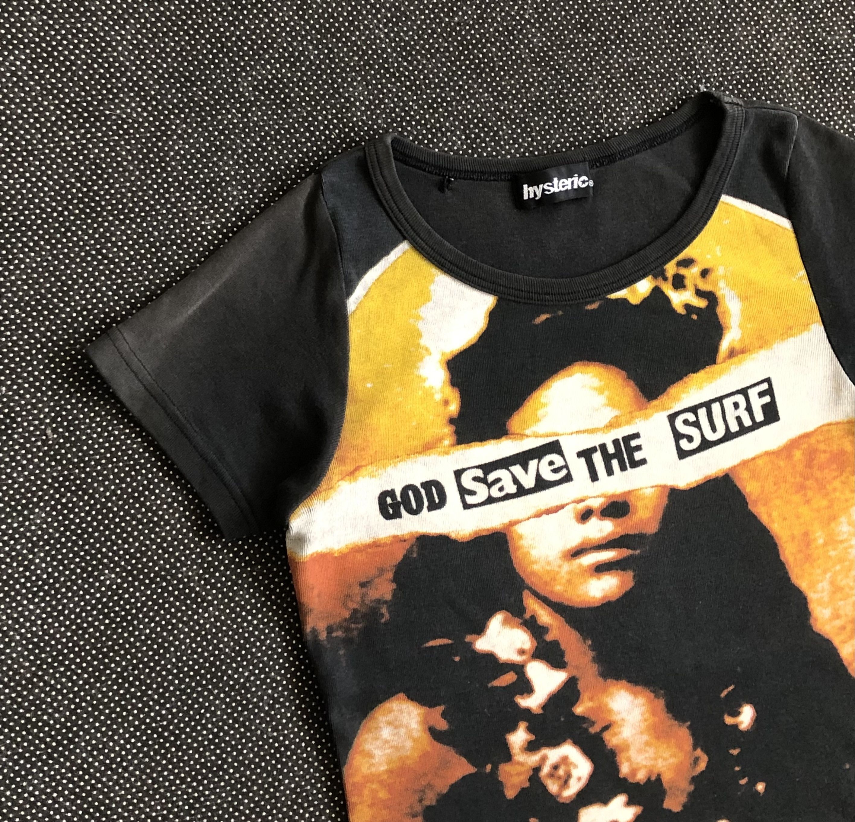 Hysteric Glamour RARE🔥VINTAGE 90’S HYSTERIC GOD SAVE THE SURF AOP TEE Size XXS / US 00 / IT 34 - 4 Thumbnail