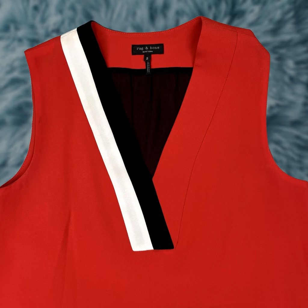 Rag & Bone rag & bone Red Sleeveless V-Neck Slip On Lined Dress Size 2 Size XS / US 0-2 / IT 36-38 - 1 Thumbnail