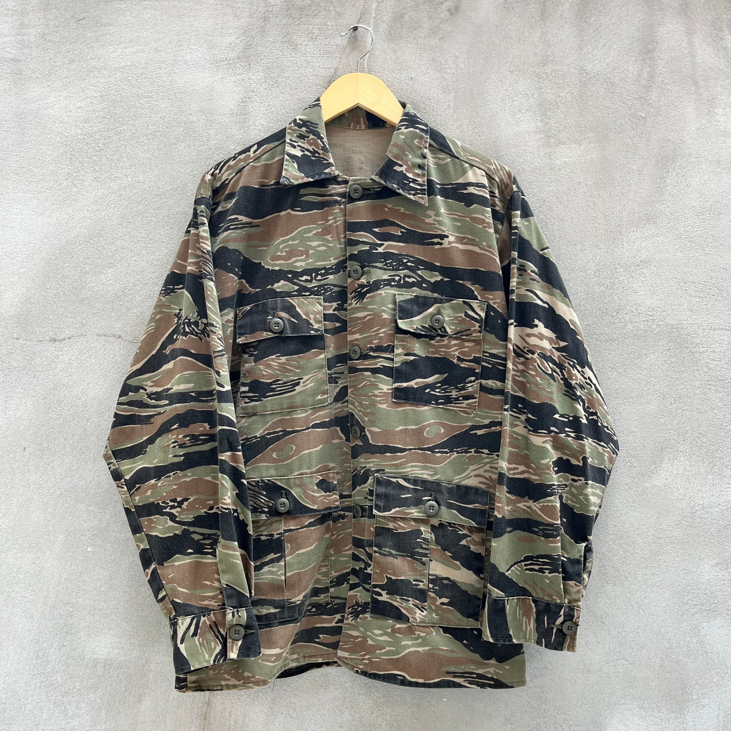 Vintage 80’s Tiger Stripe Civilian Military Button Down Field Shirt Size US L / EU 52-54 / 3 - 1 Thumbnail