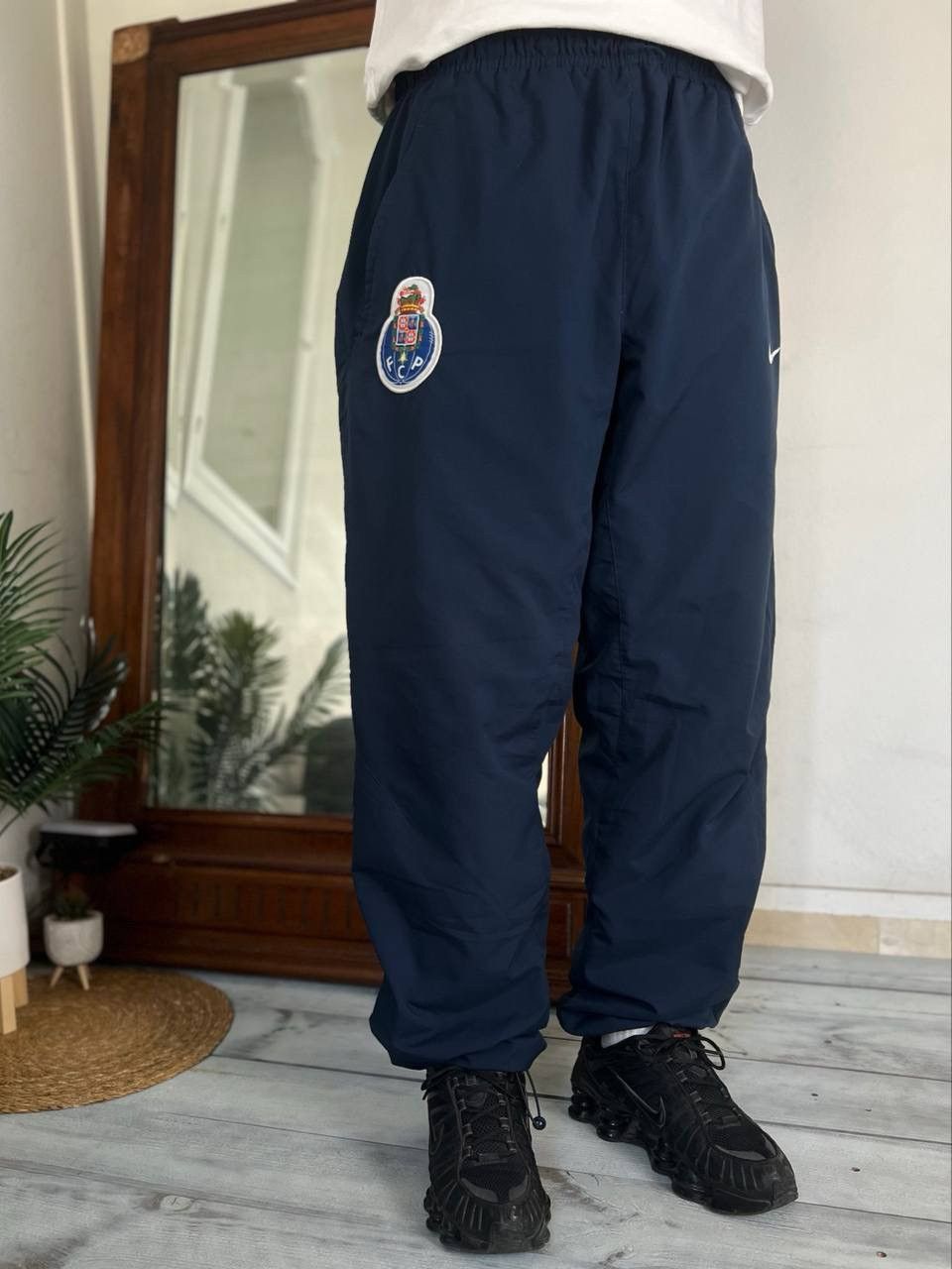 🦋00s Vintage Nike Porto Nylon Pants Drill Aviation Navy M