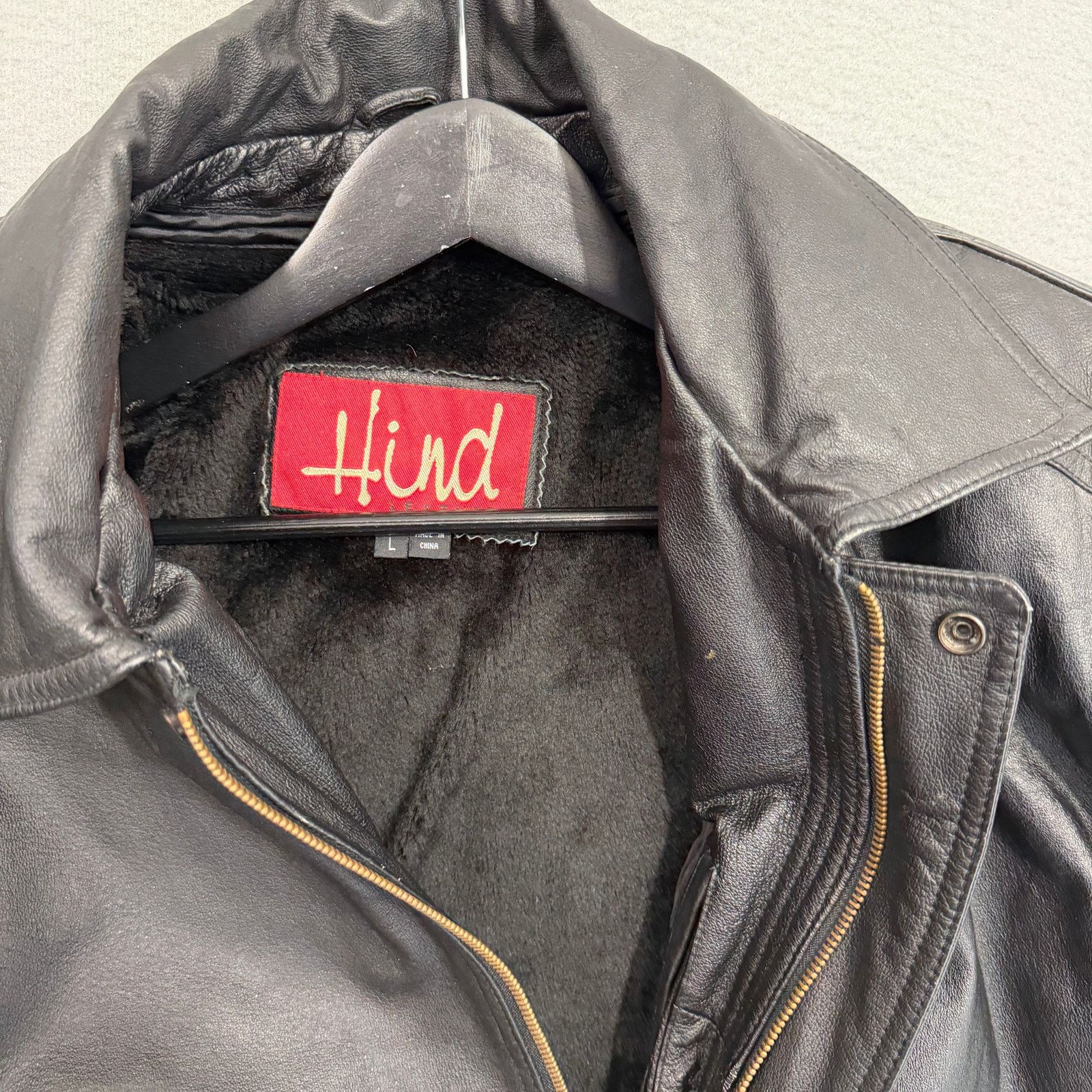 Vintage Vintage Hind Leather Bomber Jacket Men's Large Black 90s Size US L / EU 52-54 / 3 - 6 Thumbnail