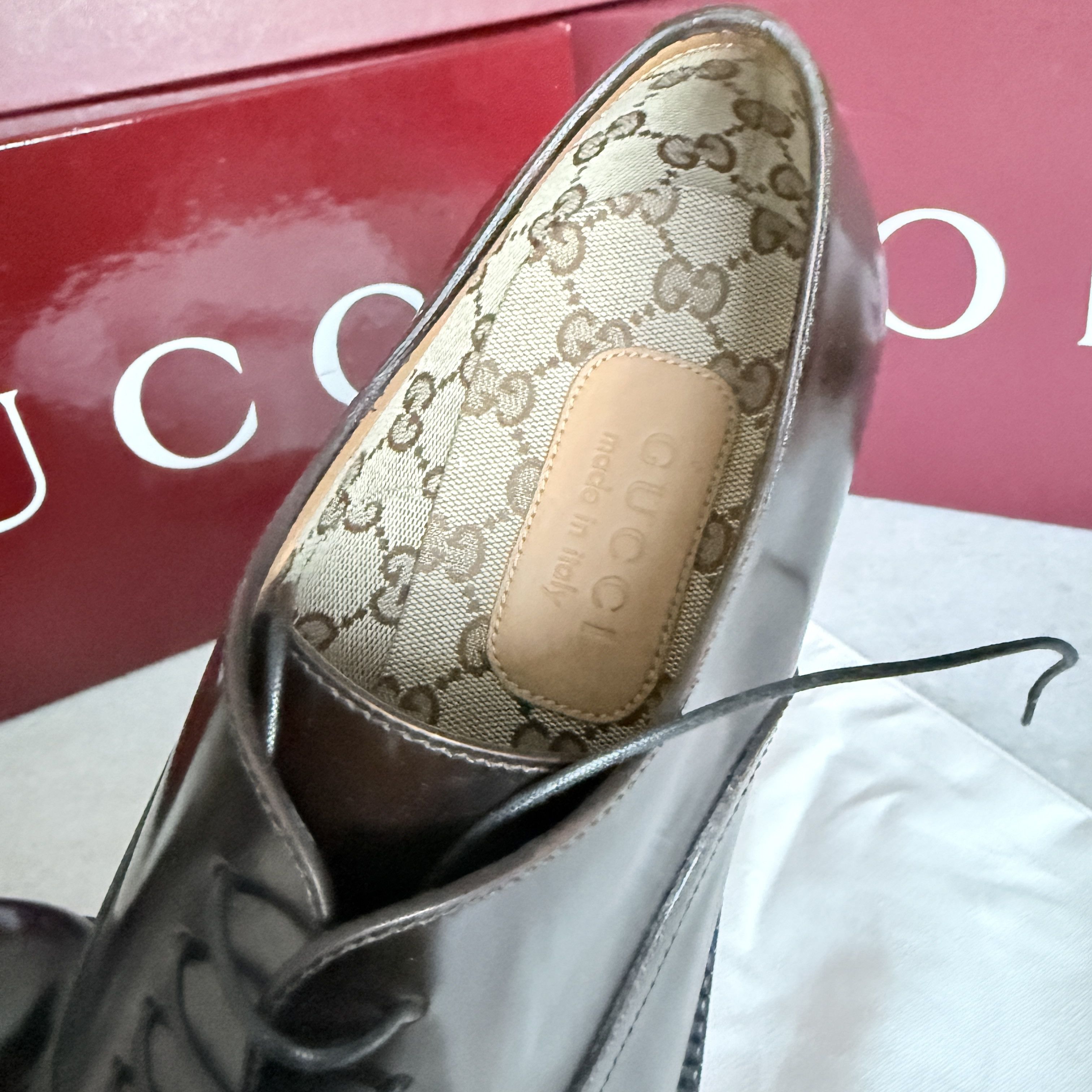 Gucci Gucci 812153 Mens Tempe Cap-Toe Brown Leather Oxford Shoes Size US 8.5 / EU 41-42 - 9 Thumbnail