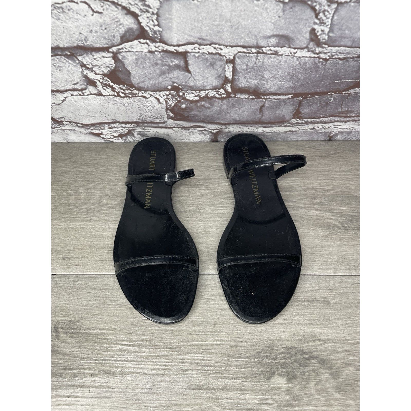 Stuart Weitzman Stuart Weitzman Black Sawyer Jelly Flats Slides Sandals Wome Size US 7 / IT 37 - 1 Thumbnail