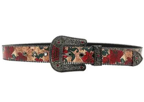 Japanese Brand Belts Flower Wide Buckle Faux Leather Belt Size ONE SIZE - 4 Thumbnail