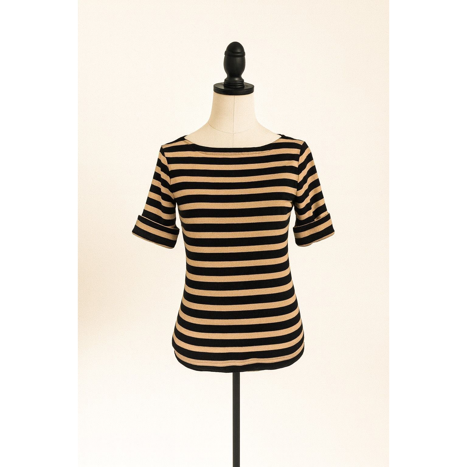 Lauren Ralph Lauren Lauren Ralph Lauren Black & Gold Metallic Stripe Top – Size Size M / US 6-8 / IT 42-44 - 1 Thumbnail