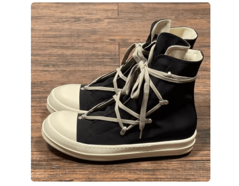 Rick Owens Drkshdw Rick Owens Men's Black 5-Star Strap High Top Sneakers Size US 9 / EU 42 - 2 Thumbnail