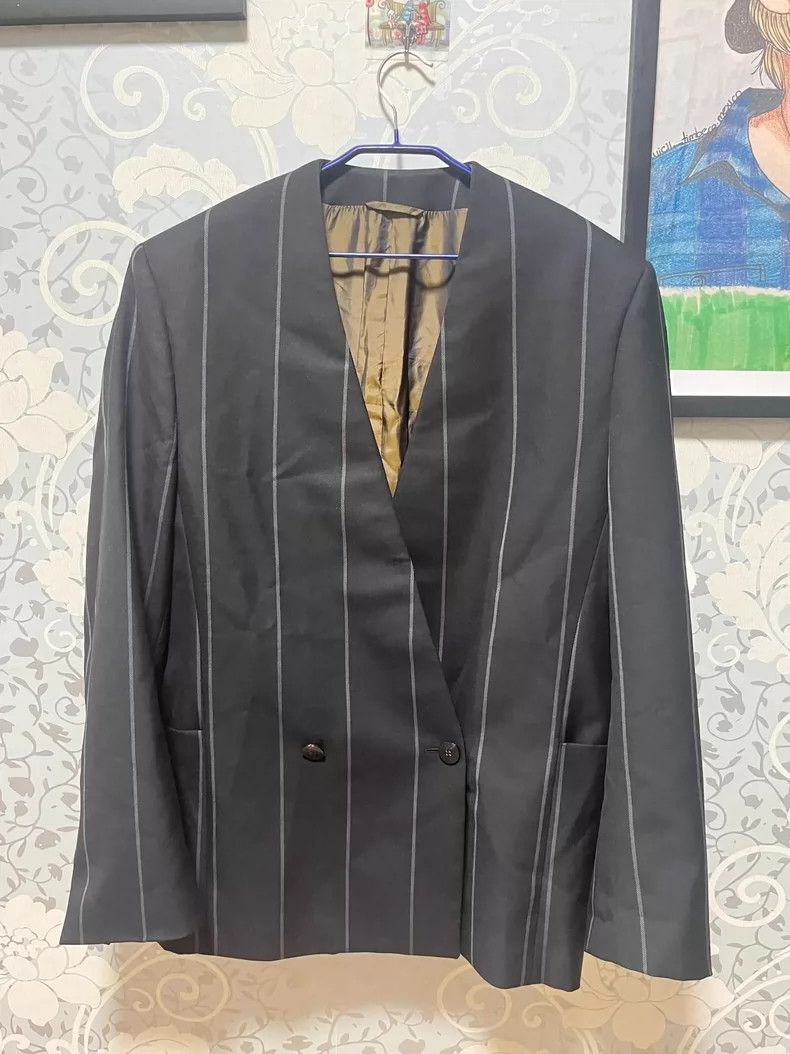 Fear of God FOG x Zegna Striped Black Blazer Size US S / EU 44-46 / 1 - 1 Thumbnail
