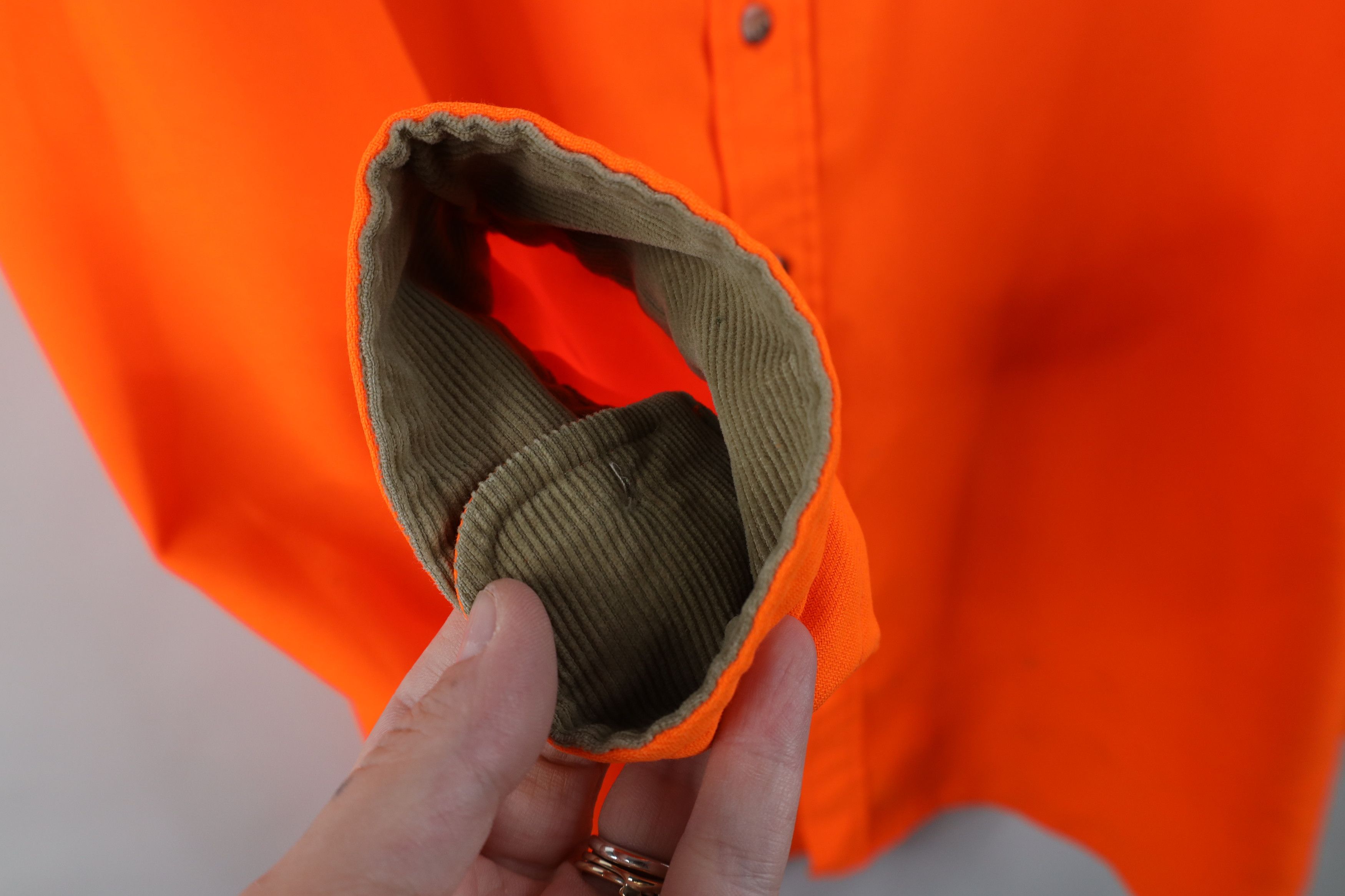 Cabelas Vintage 90s Cabelas Collared Button Shirt Blaze Orange USA Size US XXL / EU 58 / 5 - 8 Thumbnail