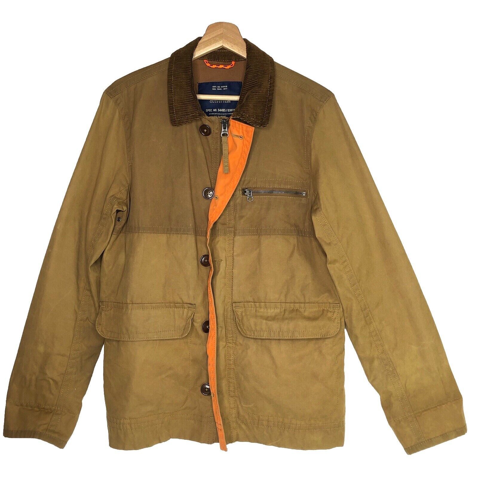 American Eagle Outfitters AEO Jacket Men S/P Chore Barn Coat Tan Corduroy Full Zip Vtg Size US S / EU 44-46 / 1 - 1 Thumbnail
