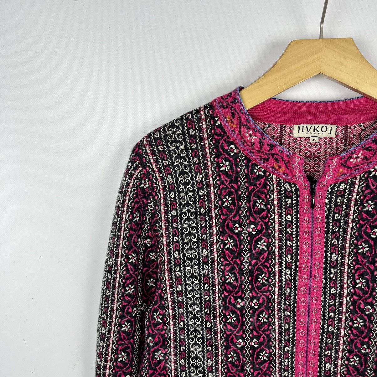 Other Ladies Ivko floral pattern Jacquard Sweater Jacket Size S / US 4 / IT 40 - 4 Thumbnail