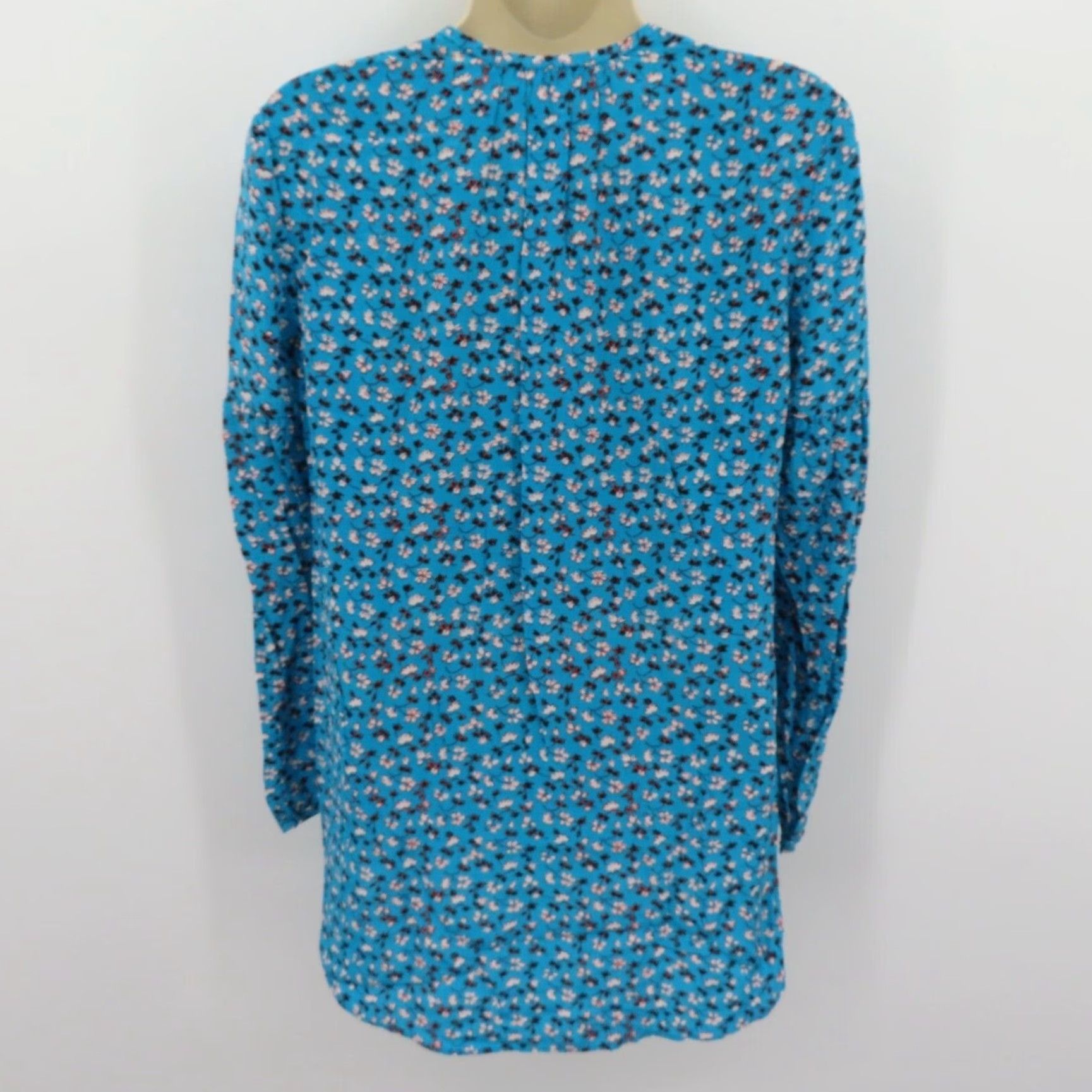 Veronica Beard VERONICA BEARD Blouse Shirt Floral V-Neck Button Front Blue White Women 0 Size XS / US 0-2 / IT 36-38 - 5 Thumbnail