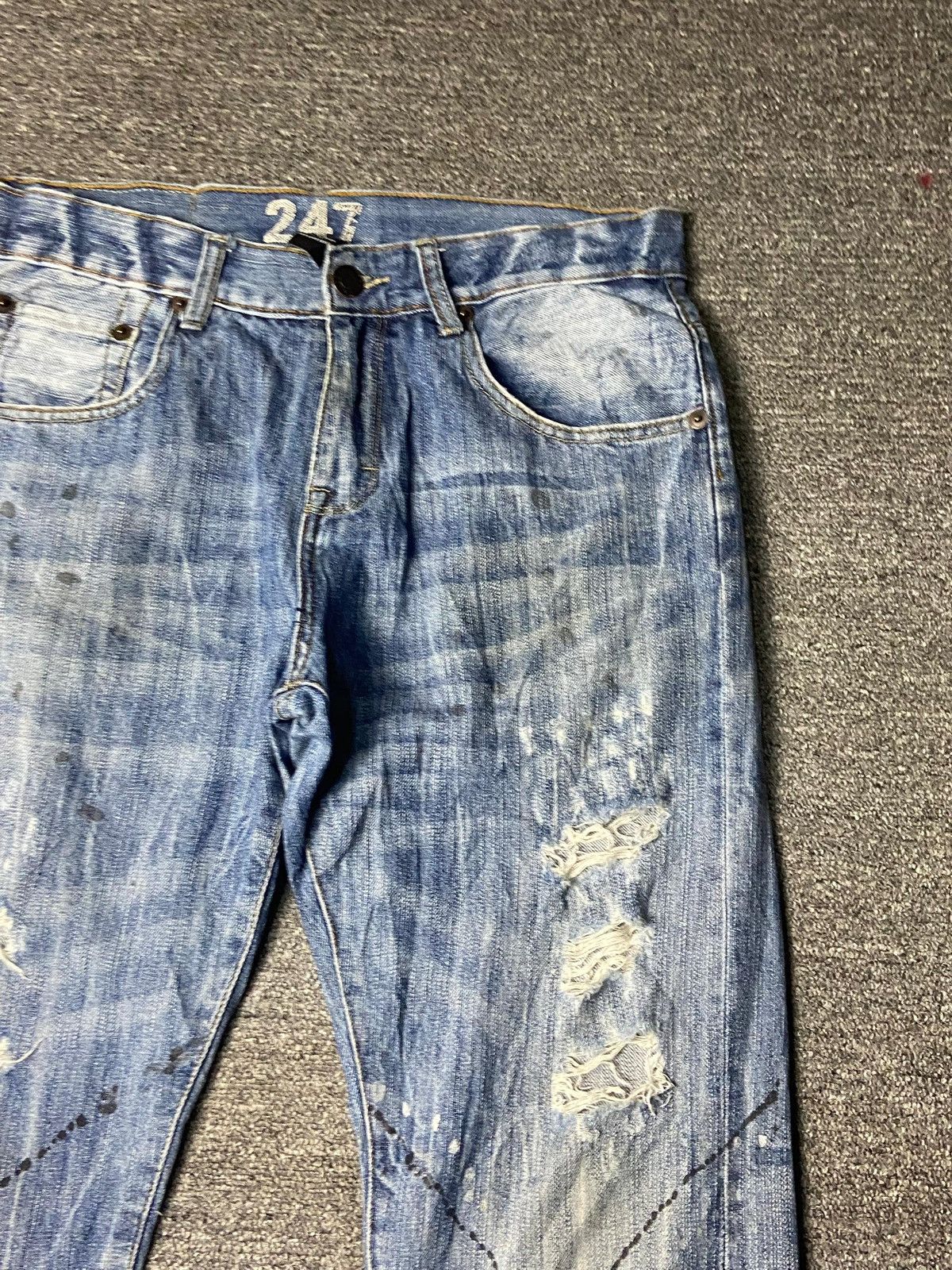 Japanese Brand Vintage SNUFF 247 Distressed Ripped Jeans (141) Size US 33 - 11 Thumbnail