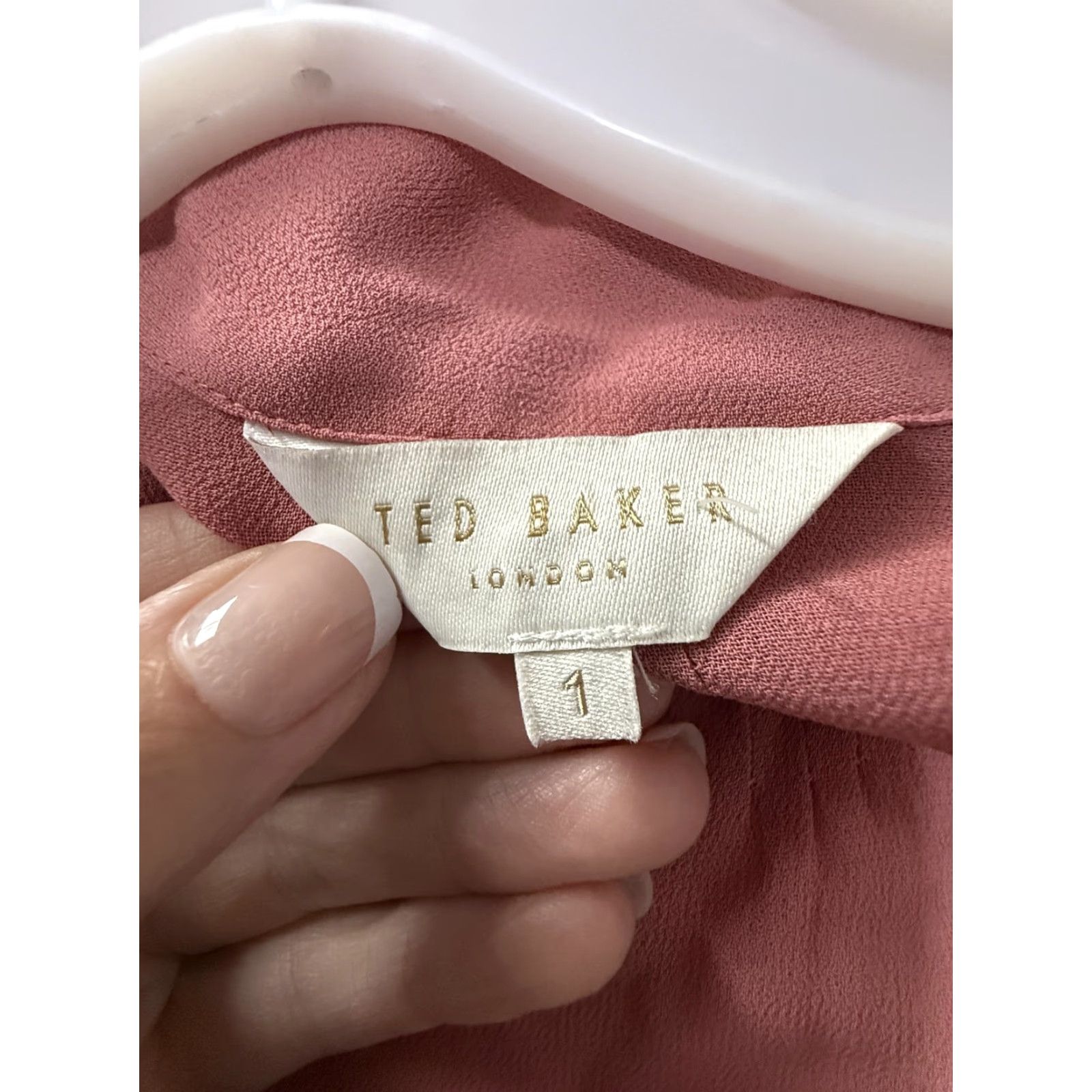 Ted Baker Ted Baker Faithiy Dress Womens 1 Pink Ruffle Tie Neck Maxi Long Sleeve Lined Size XS / US 0-2 / IT 36-38 - 3 Thumbnail