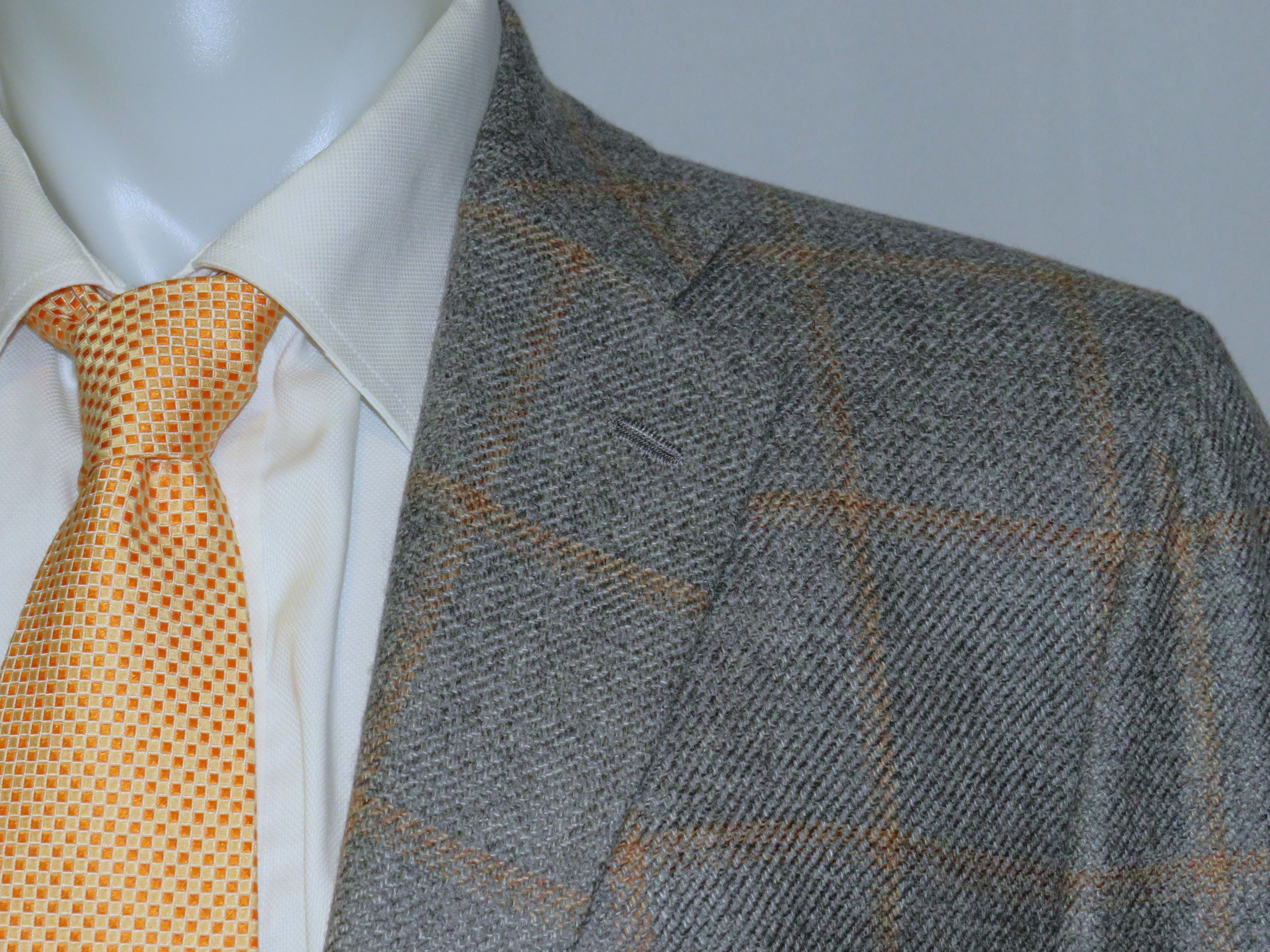 Kiton Gray Windowpane Cashmere Two Button Sport Coat 46L NWT $9300 Size 46L - 5 Thumbnail