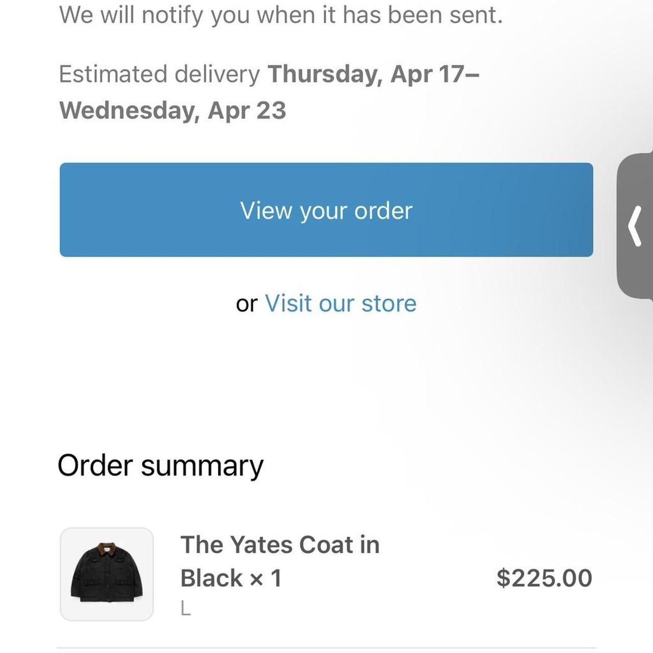 Manresa MANRESA THE YATES COAT BLACK SIZE LARGE Size US L / EU 52-54 / 3 - 4 Thumbnail