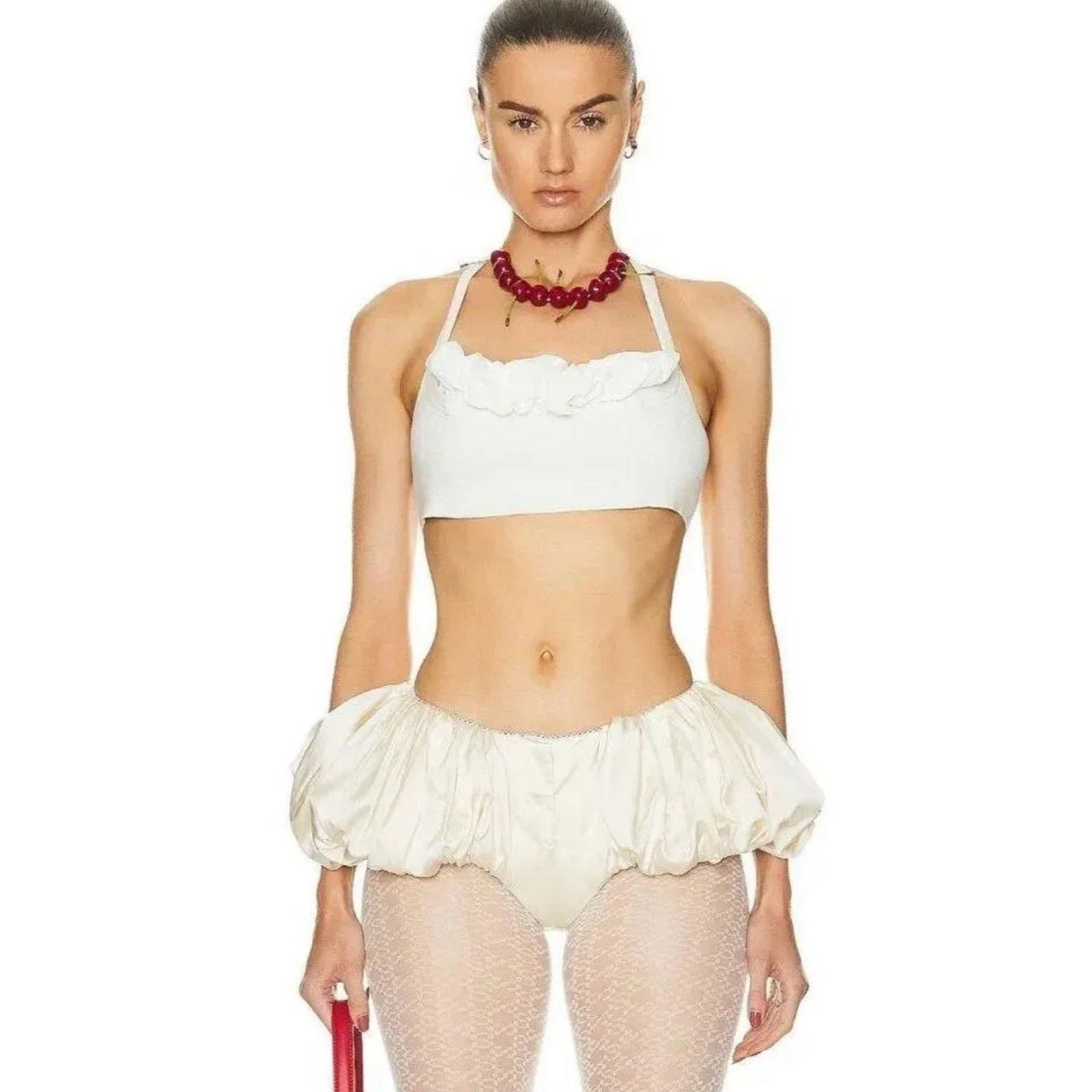 Jacquemus JACQUEMUS Le Bandeau Frivolli Top Off White Cropped Bralette Size M / US 6-8 / IT 42-44 - 1 Thumbnail