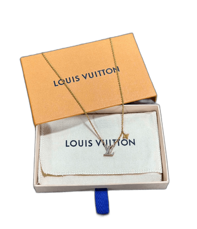 Gold Louis Vuitton Logo Necklace -2505