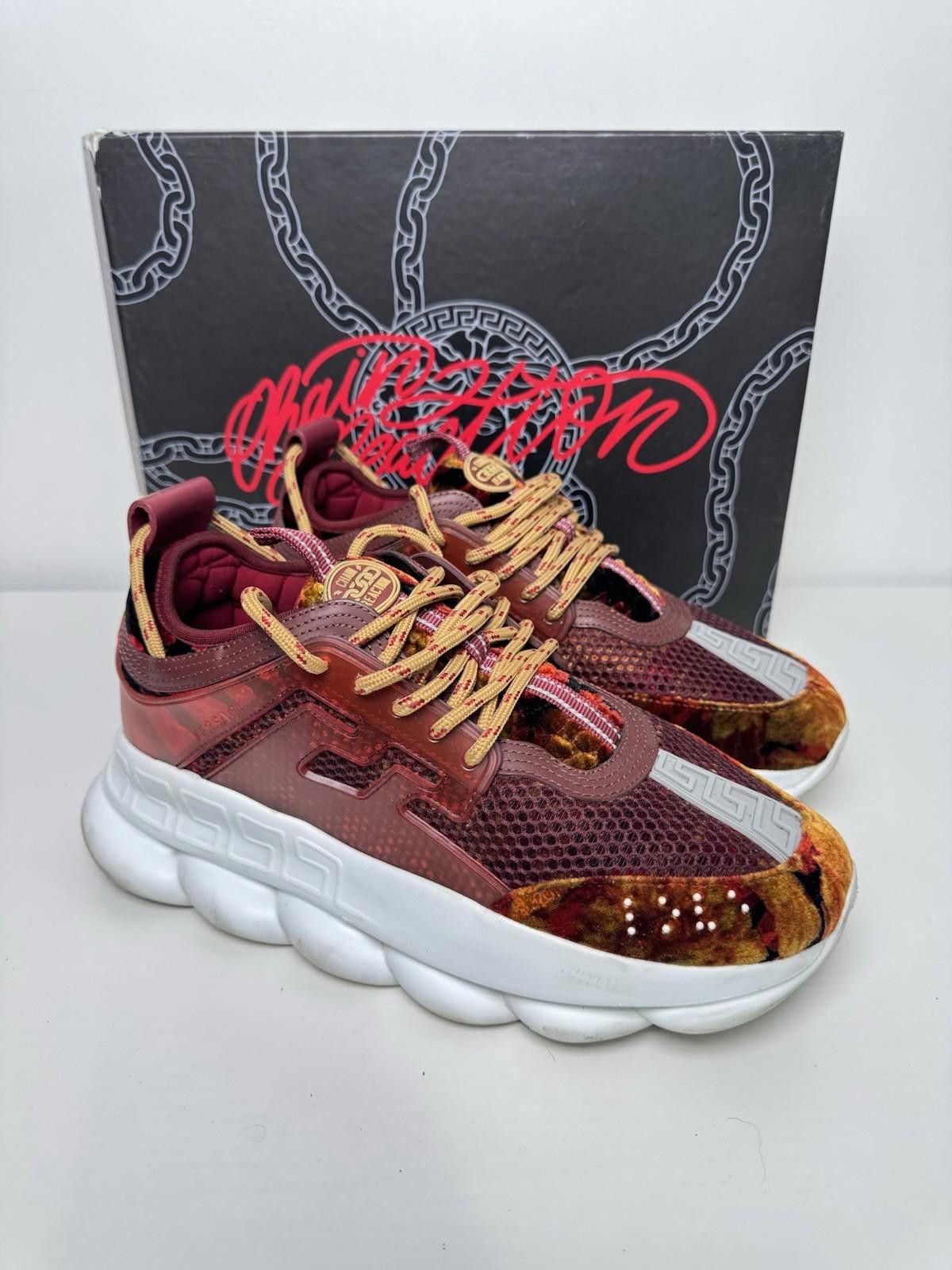 Versace Versace Chain Reaction Sneakers SZ 42.5 Red Multi Preowned Size US 9.5 / EU 42-43 - 1 Thumbnail