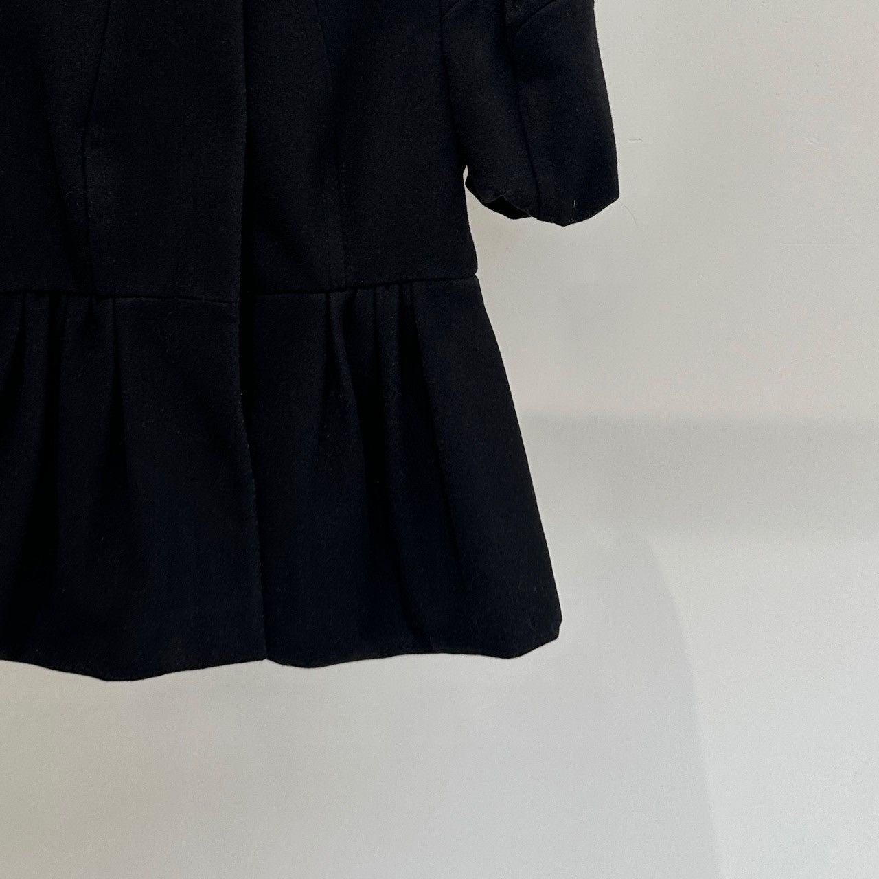 Miu Miu Miu Miu black wool round-neck short-sleeve coat Size S / US 4 / IT 40 - 4 Thumbnail