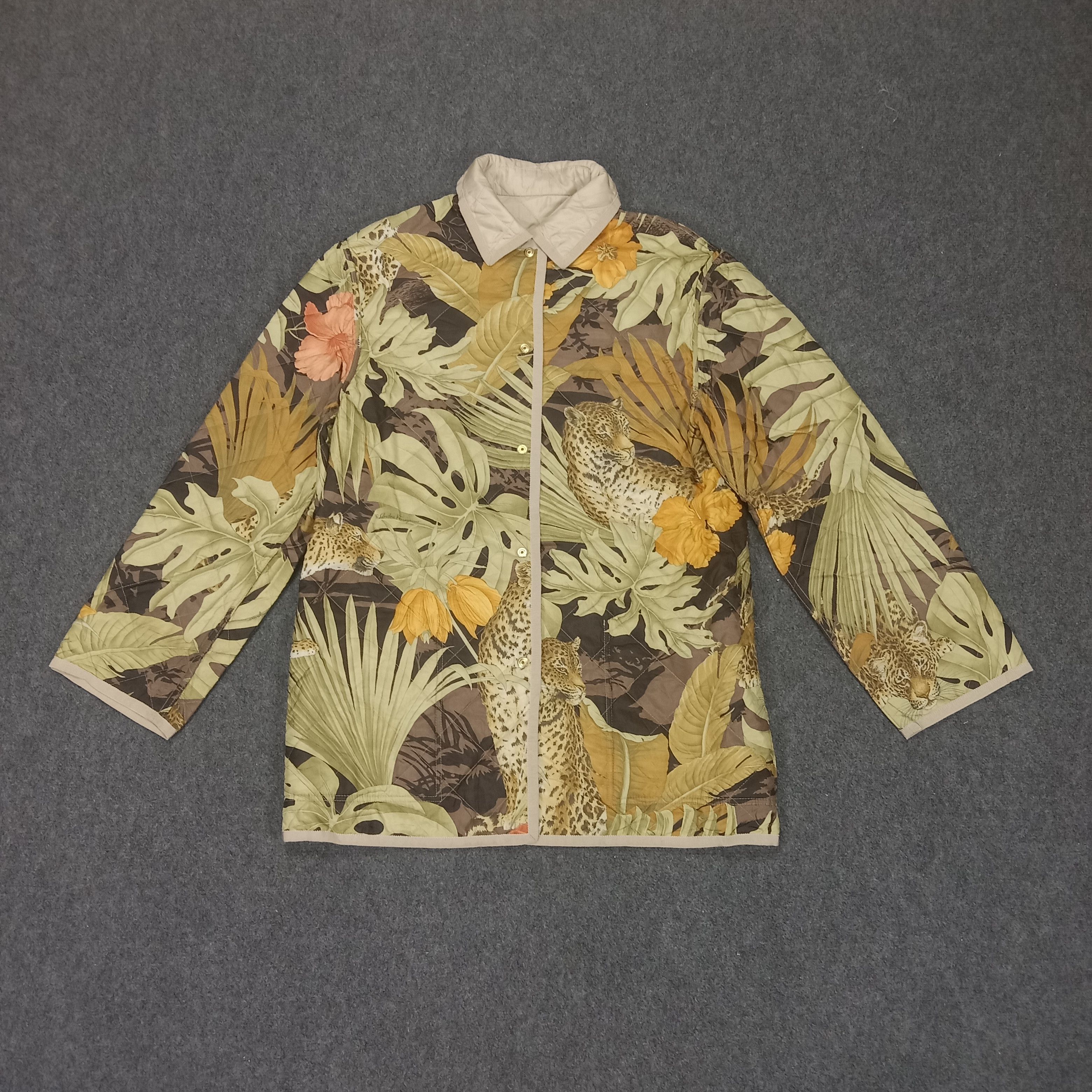 Salvatore Ferragamo × Vintage Salvatore Ferragamo Flower Design Button Jacket Size US S / EU 44-46 / 1 - 1 Thumbnail